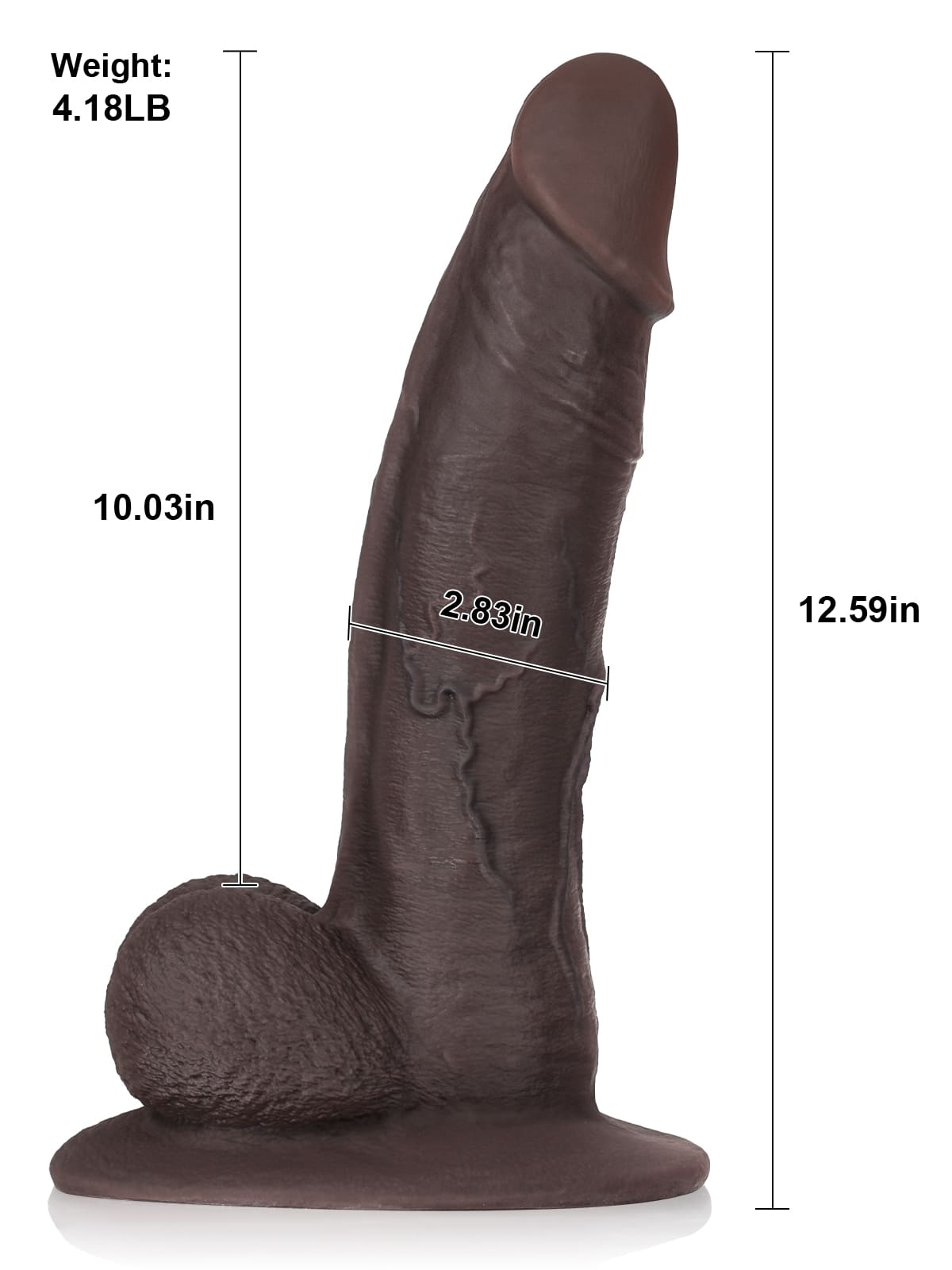 Big Boy 12" x 2.7" XXL BBC Big Black Dildo Soft Skin Dick Give You A Better Experience