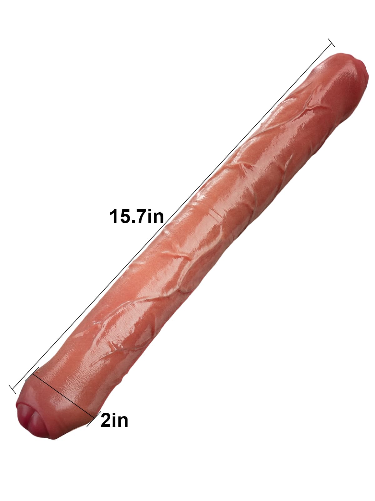 15.7" * 2" Thick Realistic Double Sided Sliding Skin Dildo With Foreskin - S Size