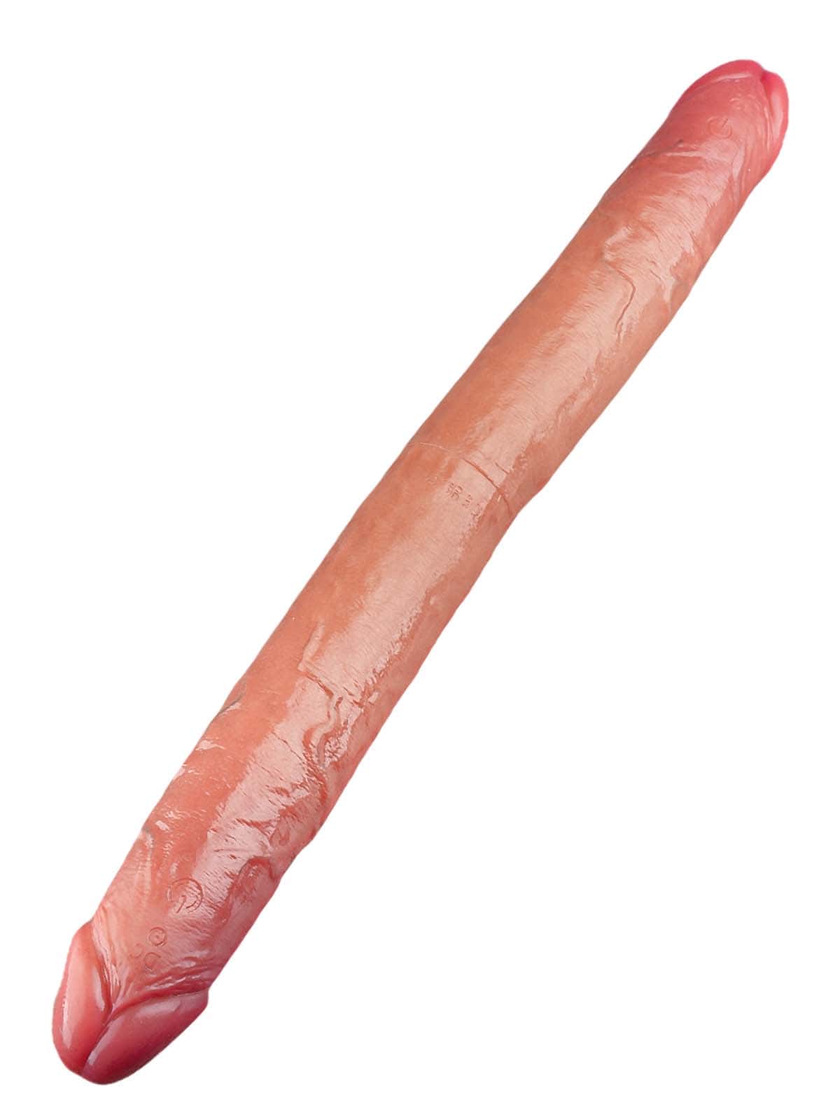 19" * 1.8" Vibrating Double Ended Sliding Skin Dildo 10 Vibration - Rechargeable Remote Controller - S/M/L Size