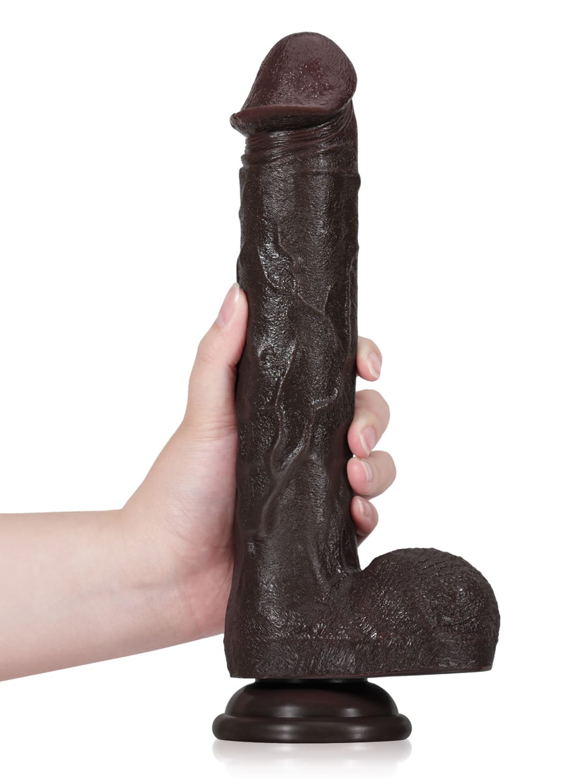 Adrian 11" x 1.9" Black Big Vibrating Thrusting Dildo 7 Modes Thrusting & 3 Modes Vibrating