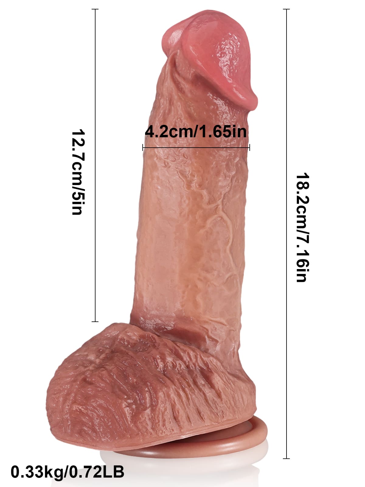 Beginner 7” x 1.6” Small Realistic Dildo With Foreskin