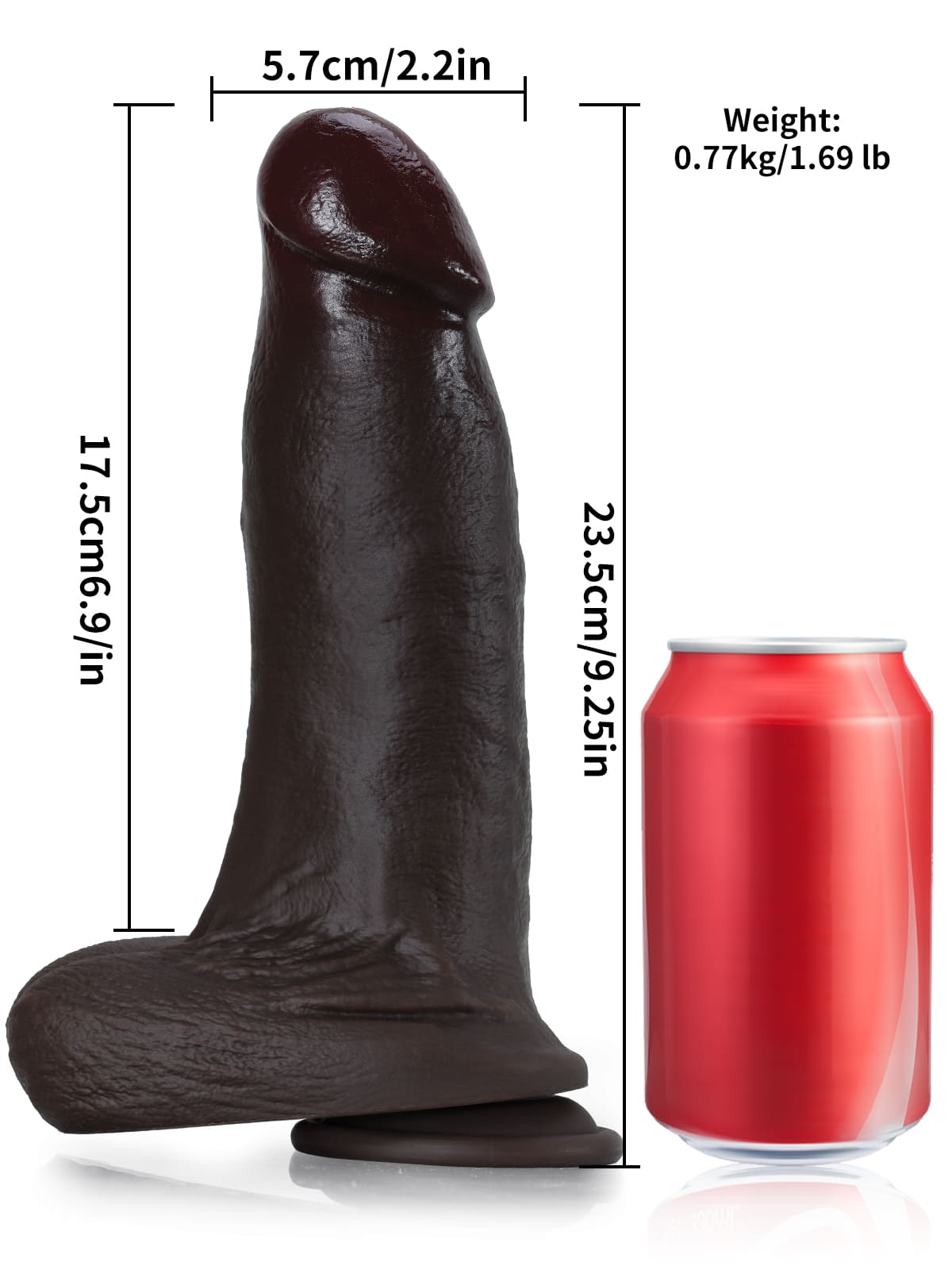 Benedict 9.4" x 2.2" Black Thick 3 Modes High Frequency Pulsating Dildo