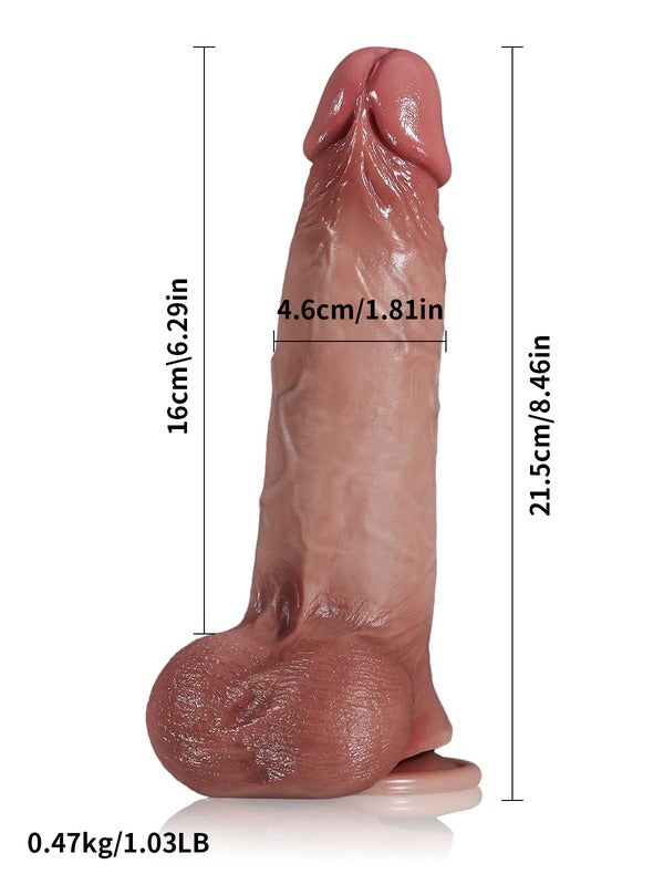 Billy 8.4” x 1.8” Sliding Skin Dildo With Moving Balls