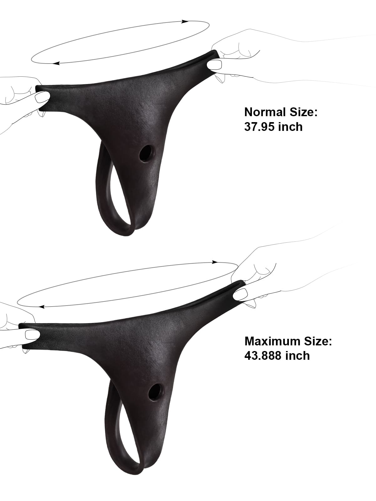 Black silicone Strap-on can be used with suction cup dildo (dildo not included)