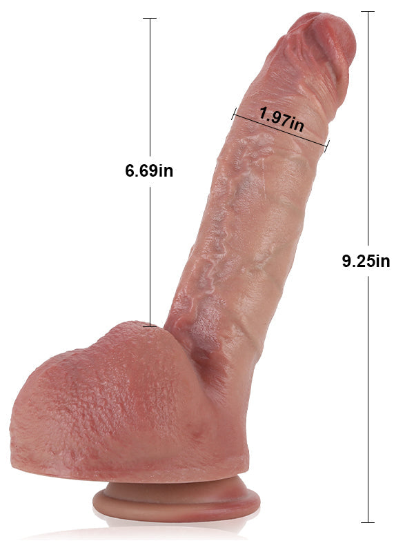 Charlie 9.2" x 2" Hyper Realistic Dildo With Metal Keel Bendable