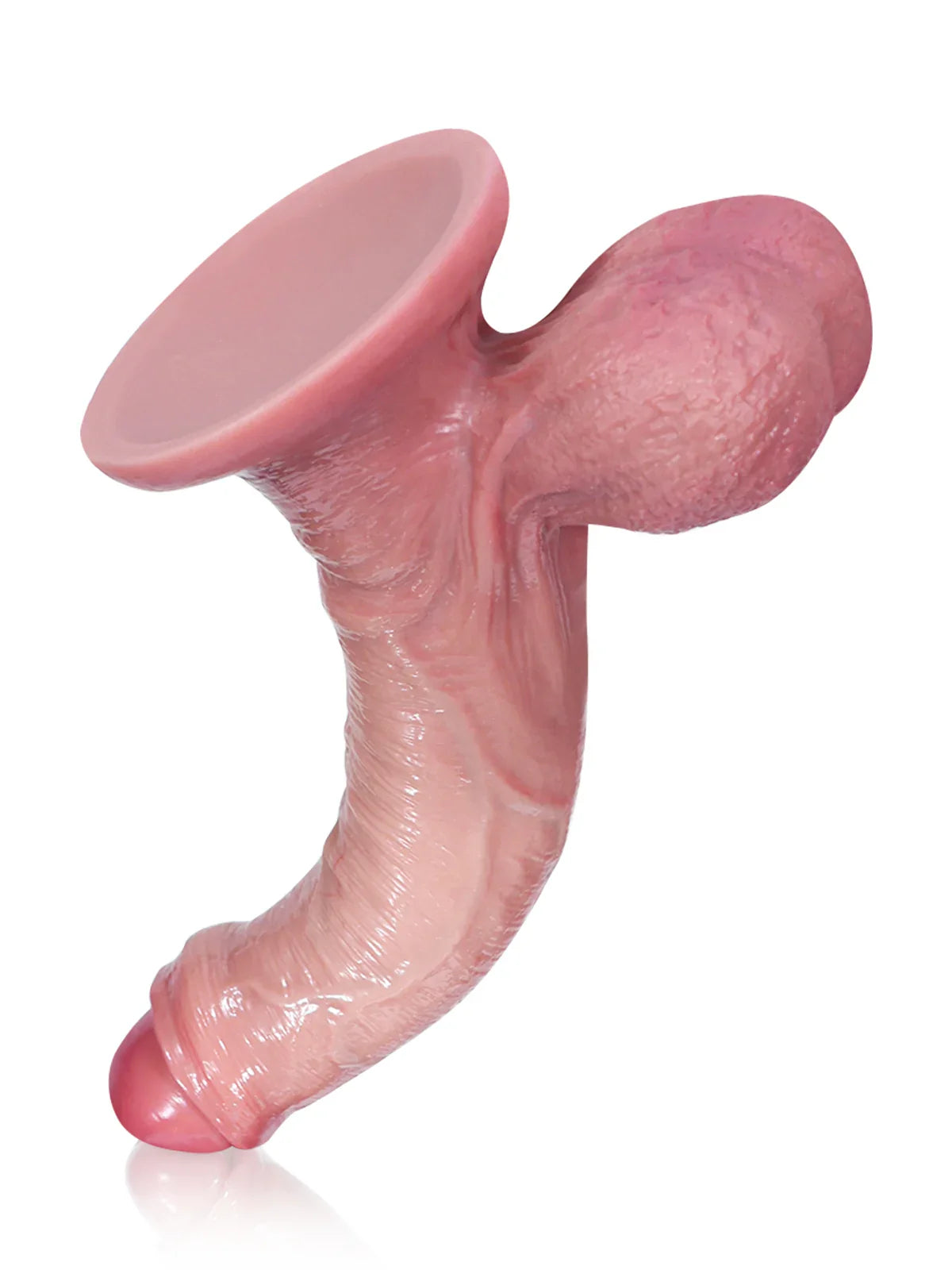 Chris 8.3" x 1.8" - Uncircumcised Dildo With Swinging Saggy Balls & Metal Keel Bendable
