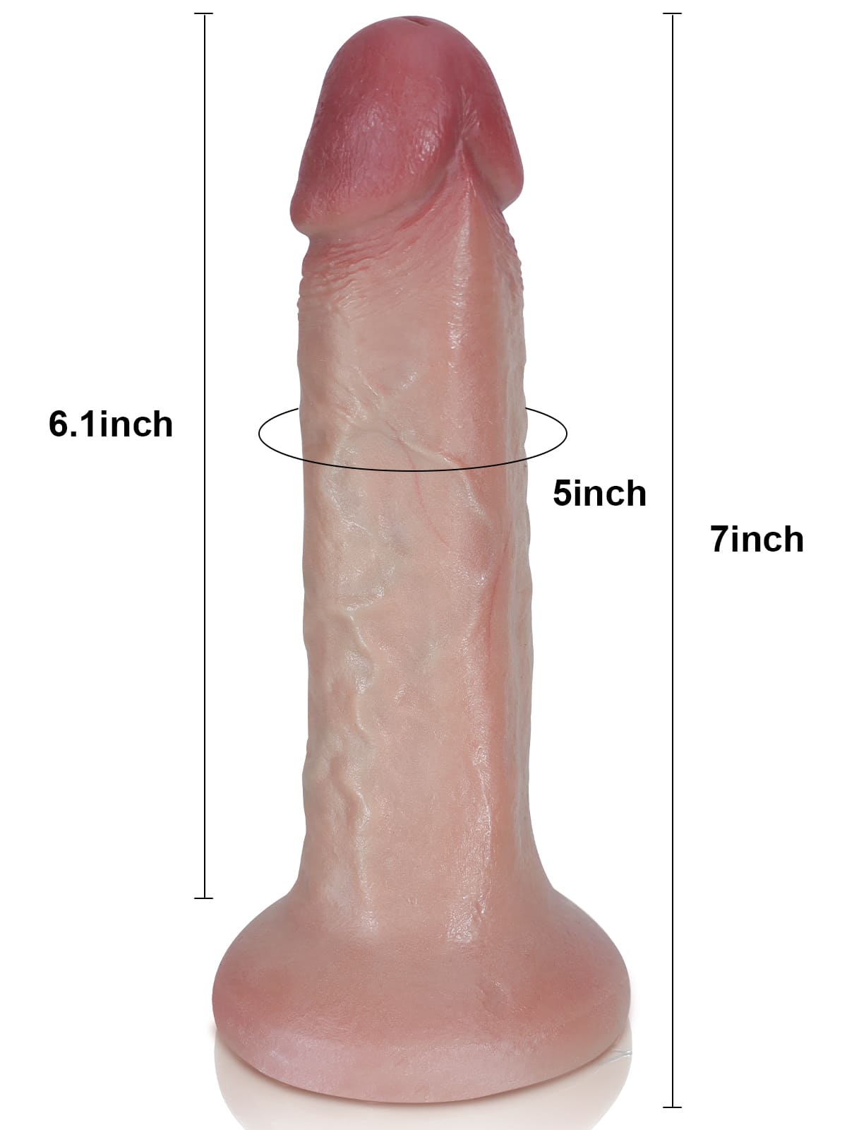 Dary 7" x 1.6" Flesh Skin No Balls Real Life Dildo Soft Dildo