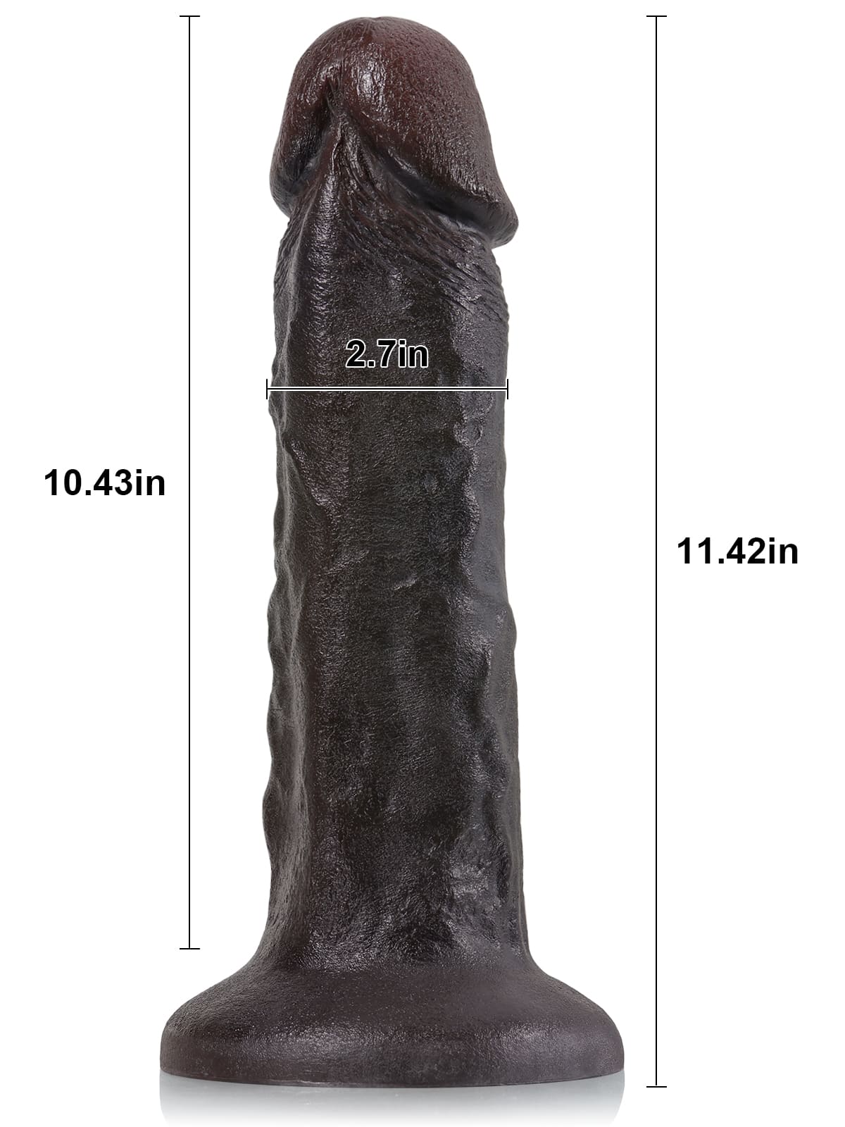 David 11.4" x 2.7" Black Extra Huge Thick Dual Density Anal Dildo