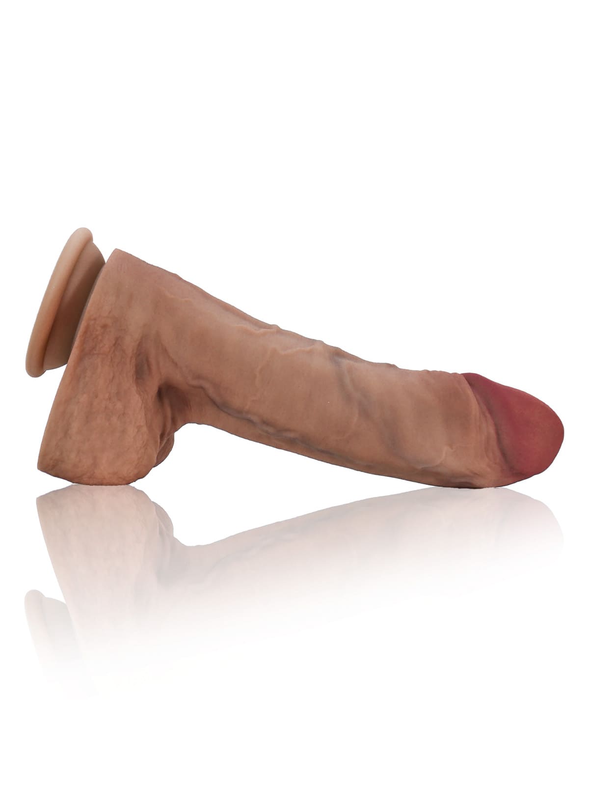 9.8" X 2.1" Brown Huge Thick Realistic Curved Dildo
