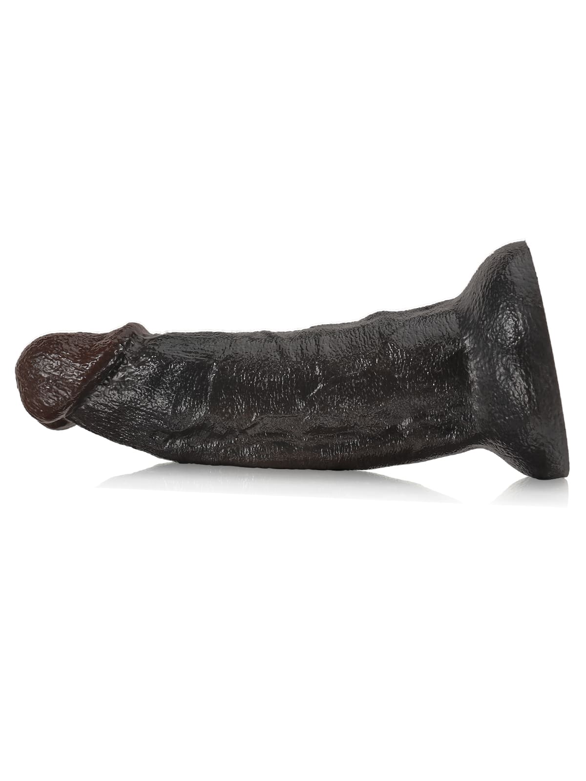 Fisher 10" X 2.3" Black Curved Dildo G Spot Suction Cup Dildo No Balls (XL Size)