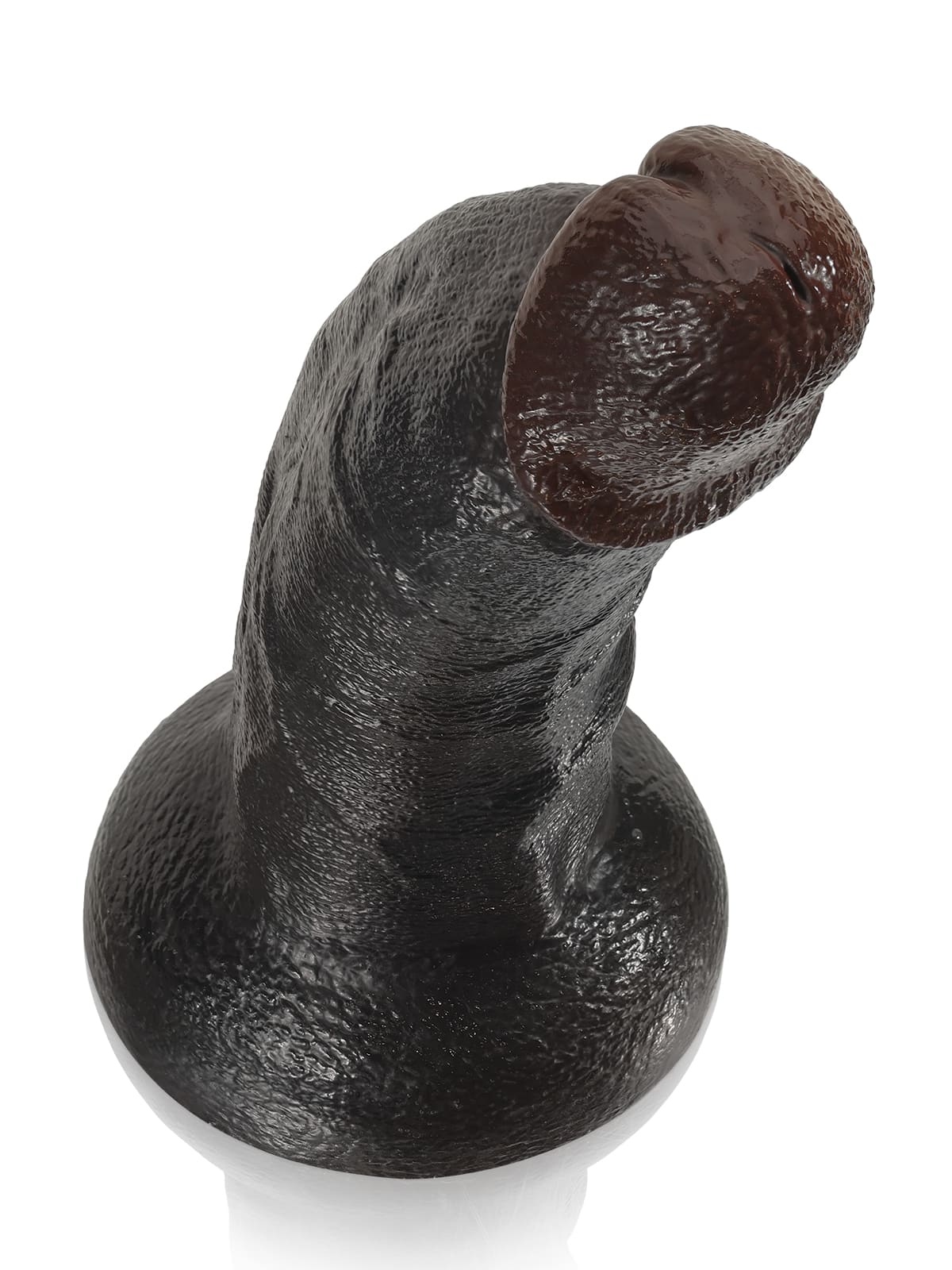 Fisher 10" X 2.3" Black Curved Dildo G Spot Suction Cup Dildo No Balls (XL Size)