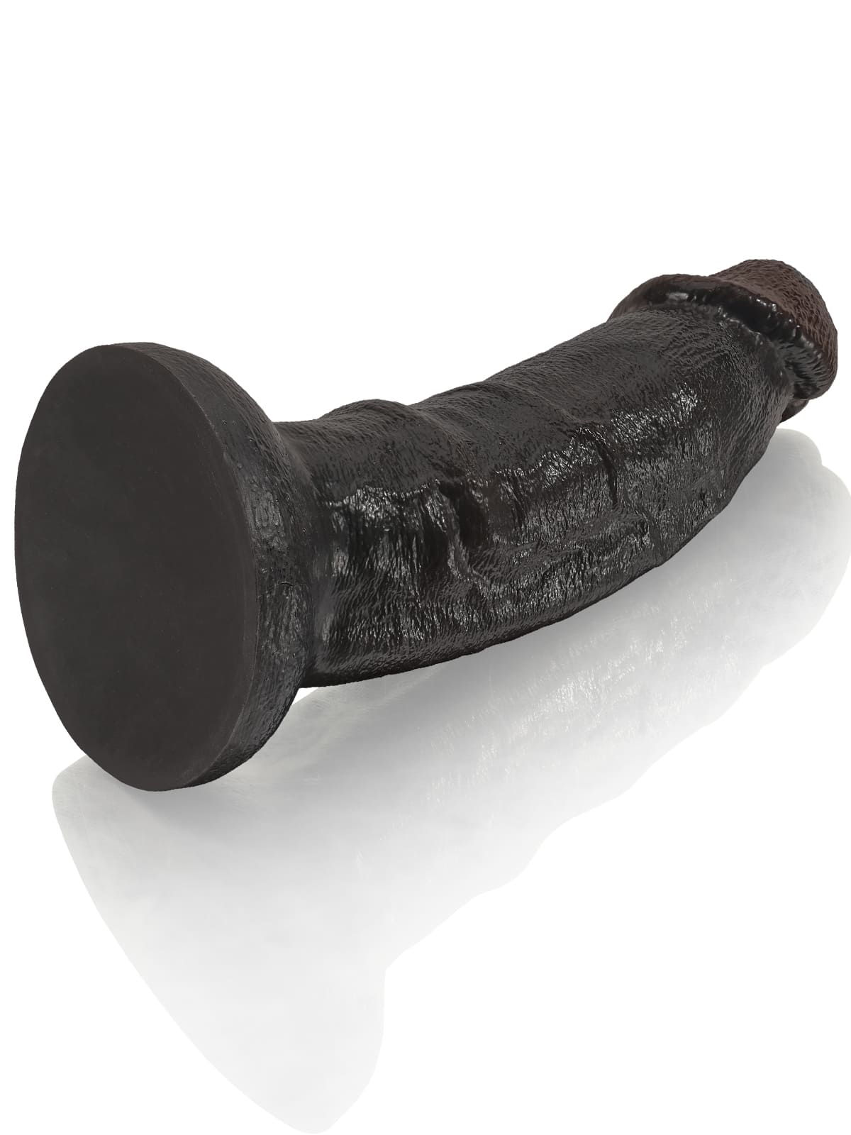 Fisher 10" X 2.3" Black Curved Dildo G Spot Suction Cup Dildo No Balls (XL Size)