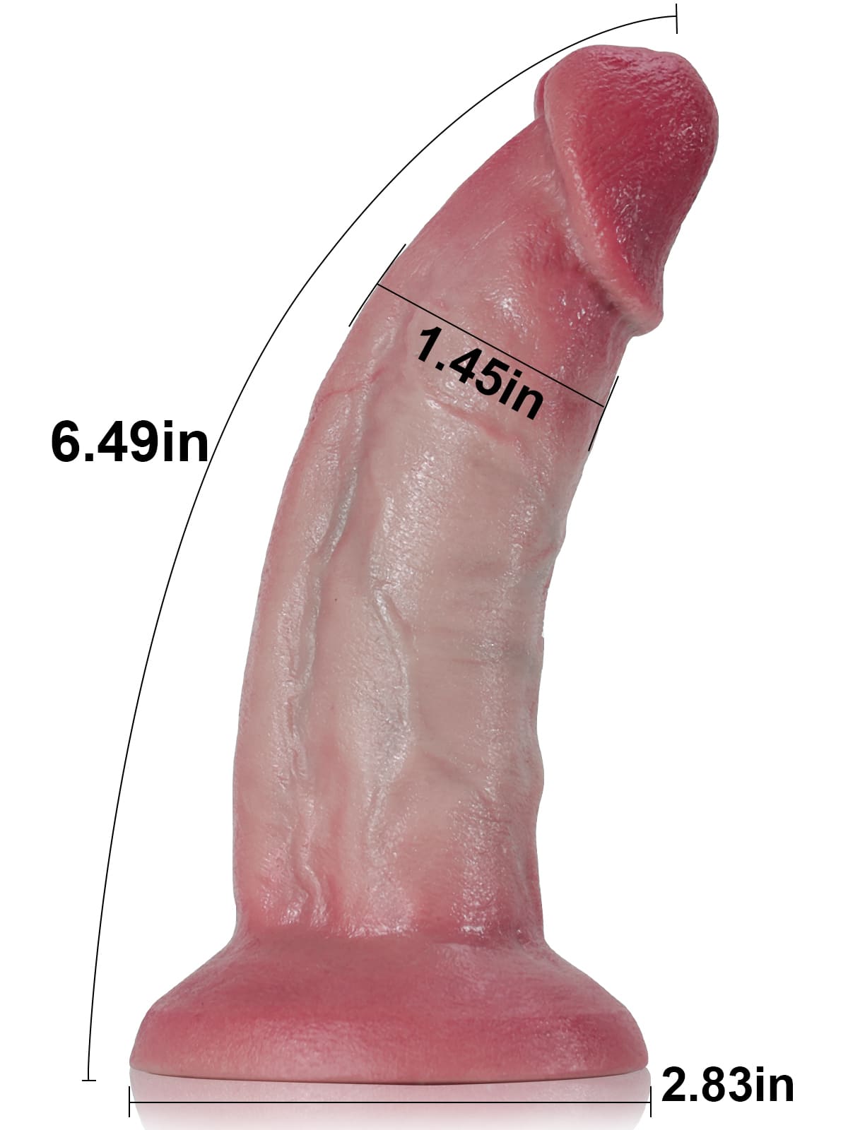 Fisher 6" X 1.4" Flesh Skin Curved Dildo G Spot Suction Cup Dildo No Balls ( S Size)