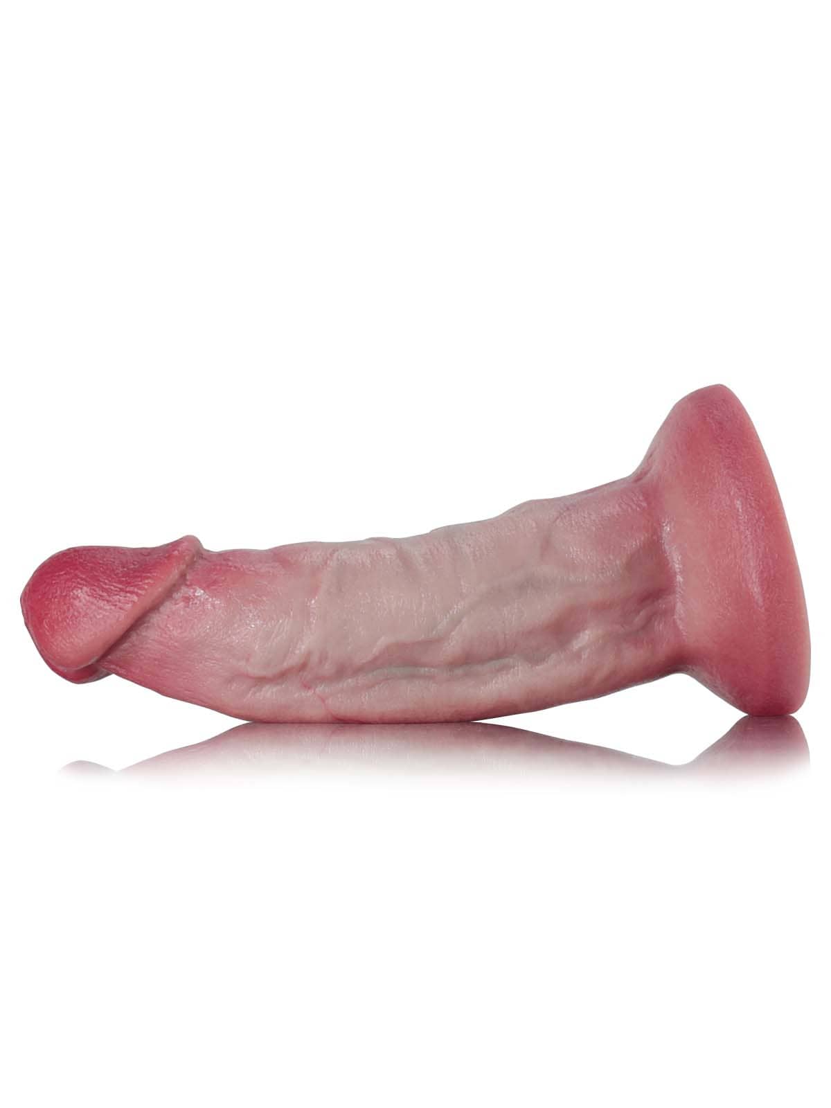 Fisher 6" X 1.4" Flesh Skin Curved Dildo G Spot Suction Cup Dildo No Balls ( S Size)