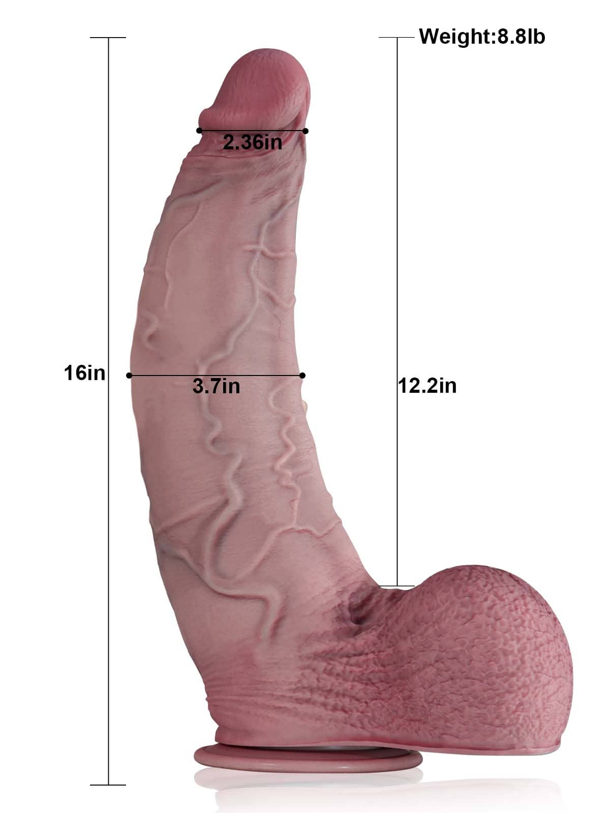 Galaxy 16" * 3.7" The World Huge Curved Anal Suction Cup Dildo