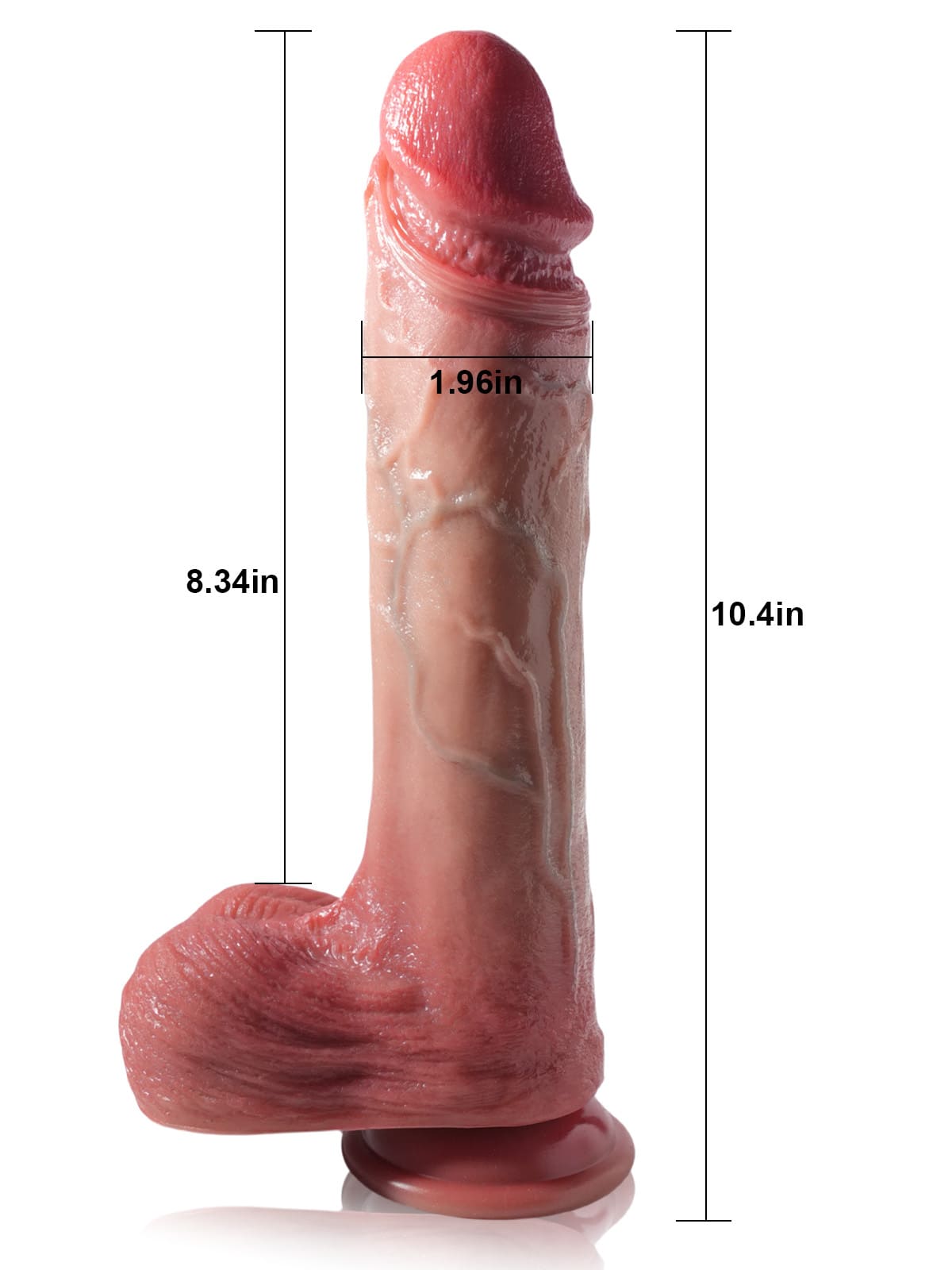 10" x 1.9" Flesh 7 Modes Thrusting & 3 Modes Vibrating Dildo