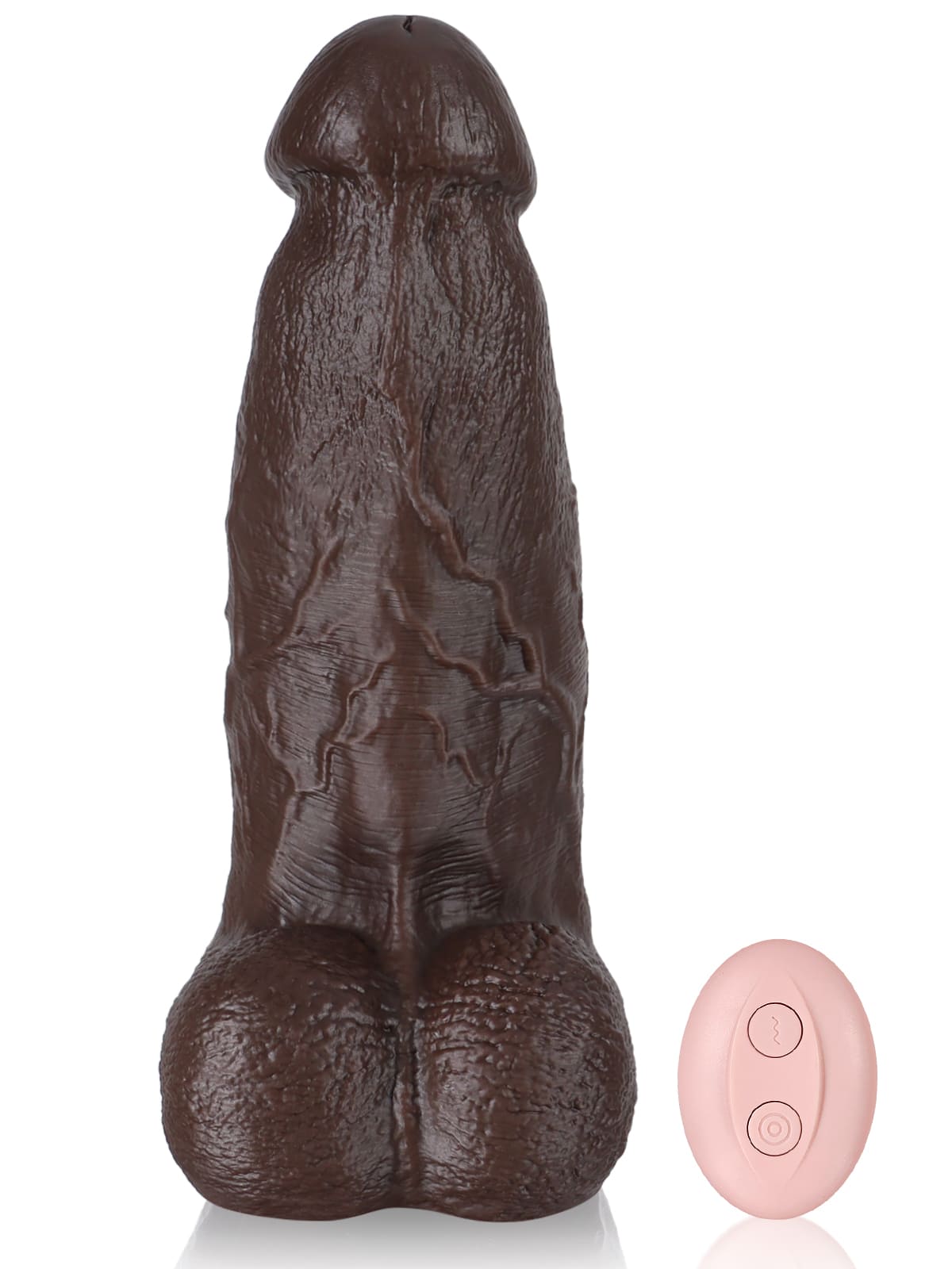 Jack 9.2" x 2.7" Black Girthy Vibrating Dildo Large Thick Strongest 10 Frequencies