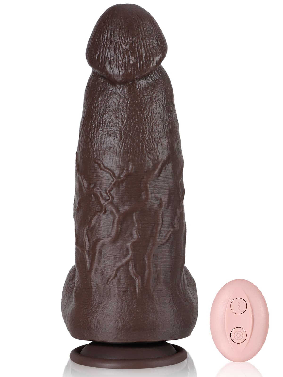 Jack 9.2" x 2.7" Black Girthy Vibrating Dildo Large Thick Strongest 10 Frequencies