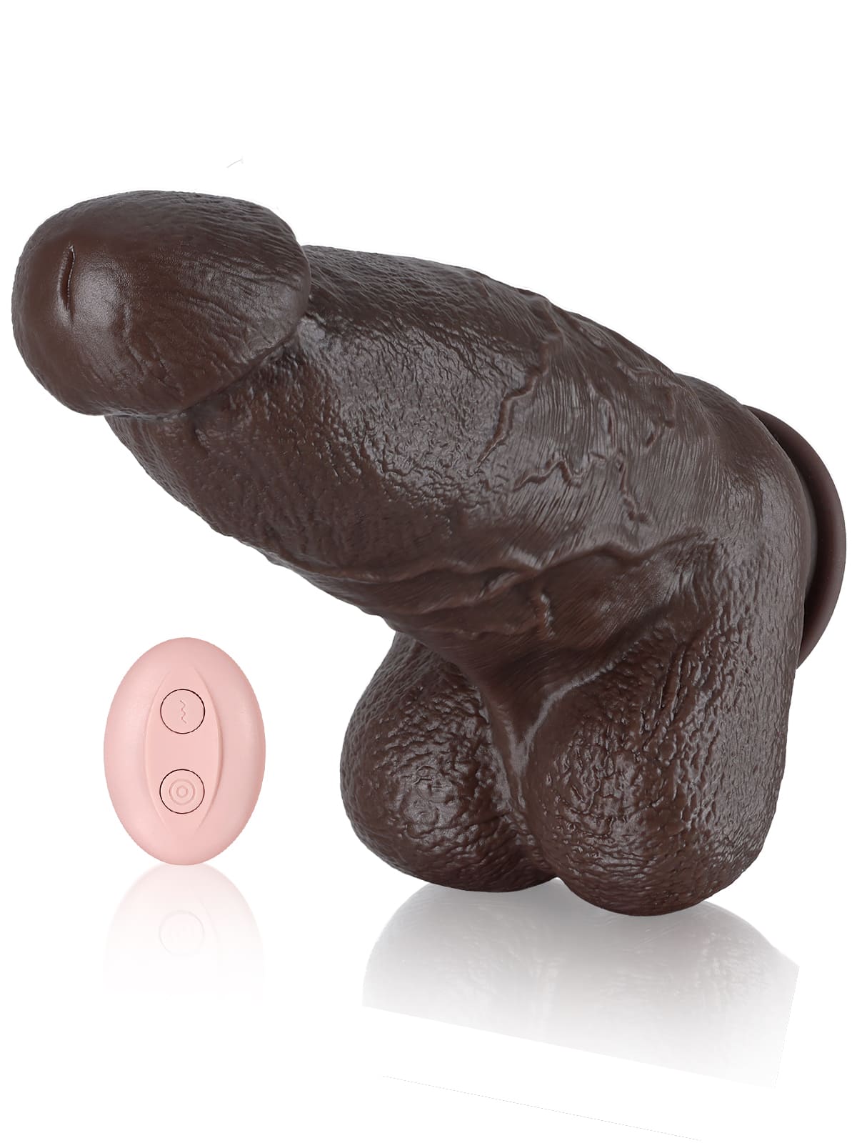 Jack 9.2" x 2.7" Black Girthy Vibrating Dildo Large Thick Strongest 10 Frequencies