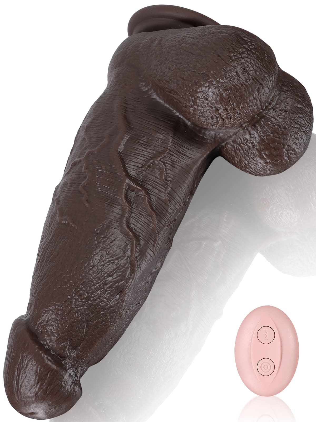 Jack 9.2" x 2.7" Black Girthy Vibrating Dildo Large Thick Strongest 10 Frequencies