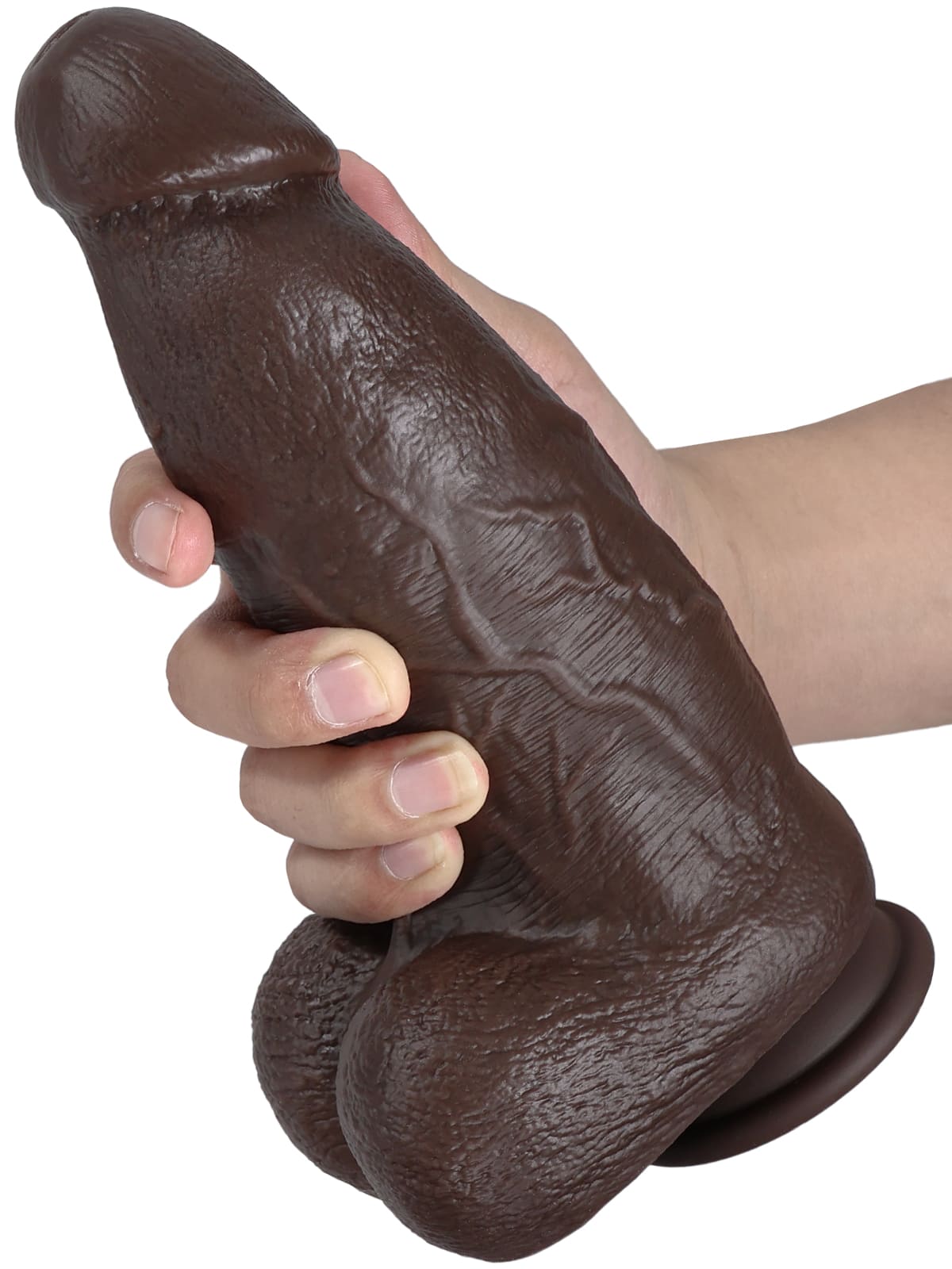 Jack 9.2" x 2.7" Black Girthy Vibrating Dildo Large Thick Strongest 10 Frequencies