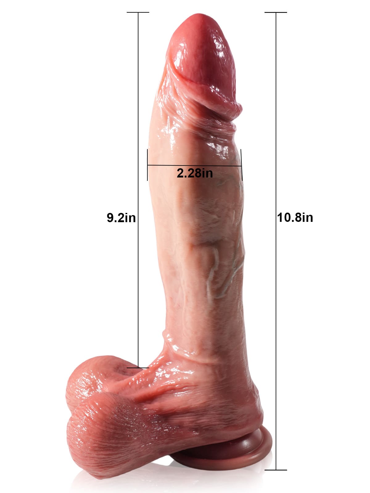 10.8" x 2.2" Largest 3D 7 Modes Thrusting & 3 Modes Vibrating Dildo