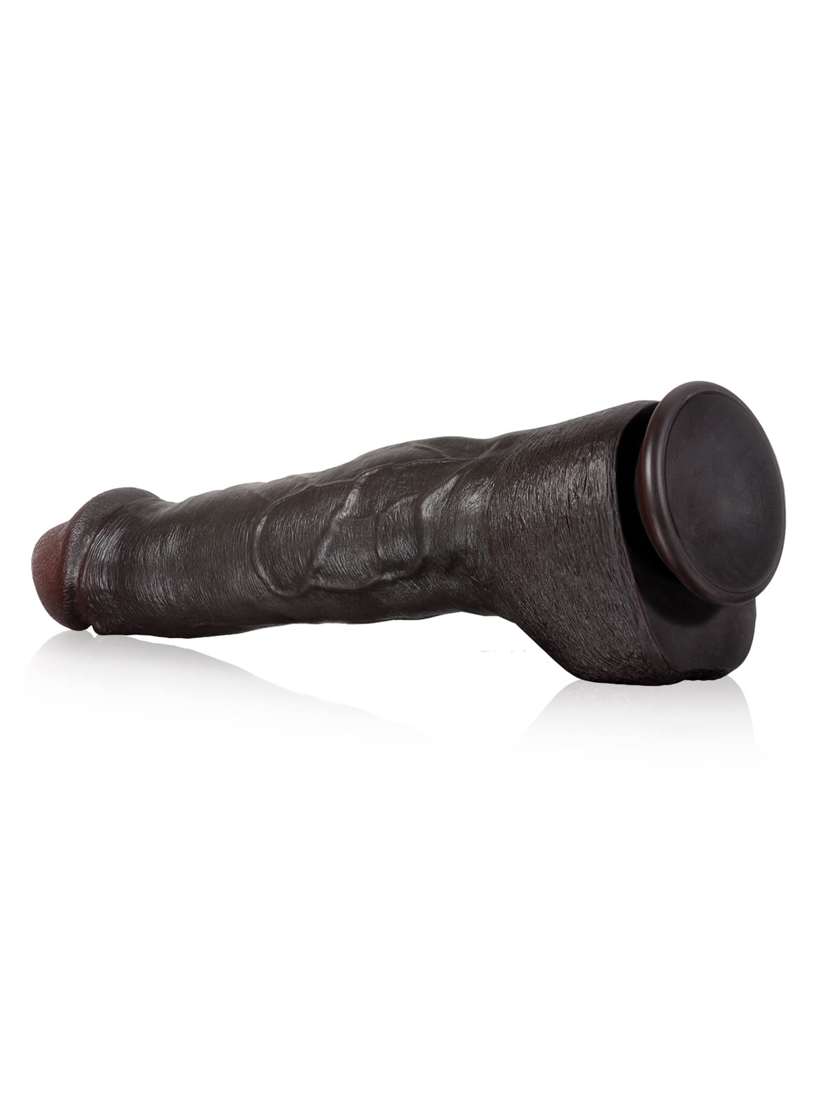 Jeff 12" x 2" Black Huge Anal Dildo With Metal Keel Bendable