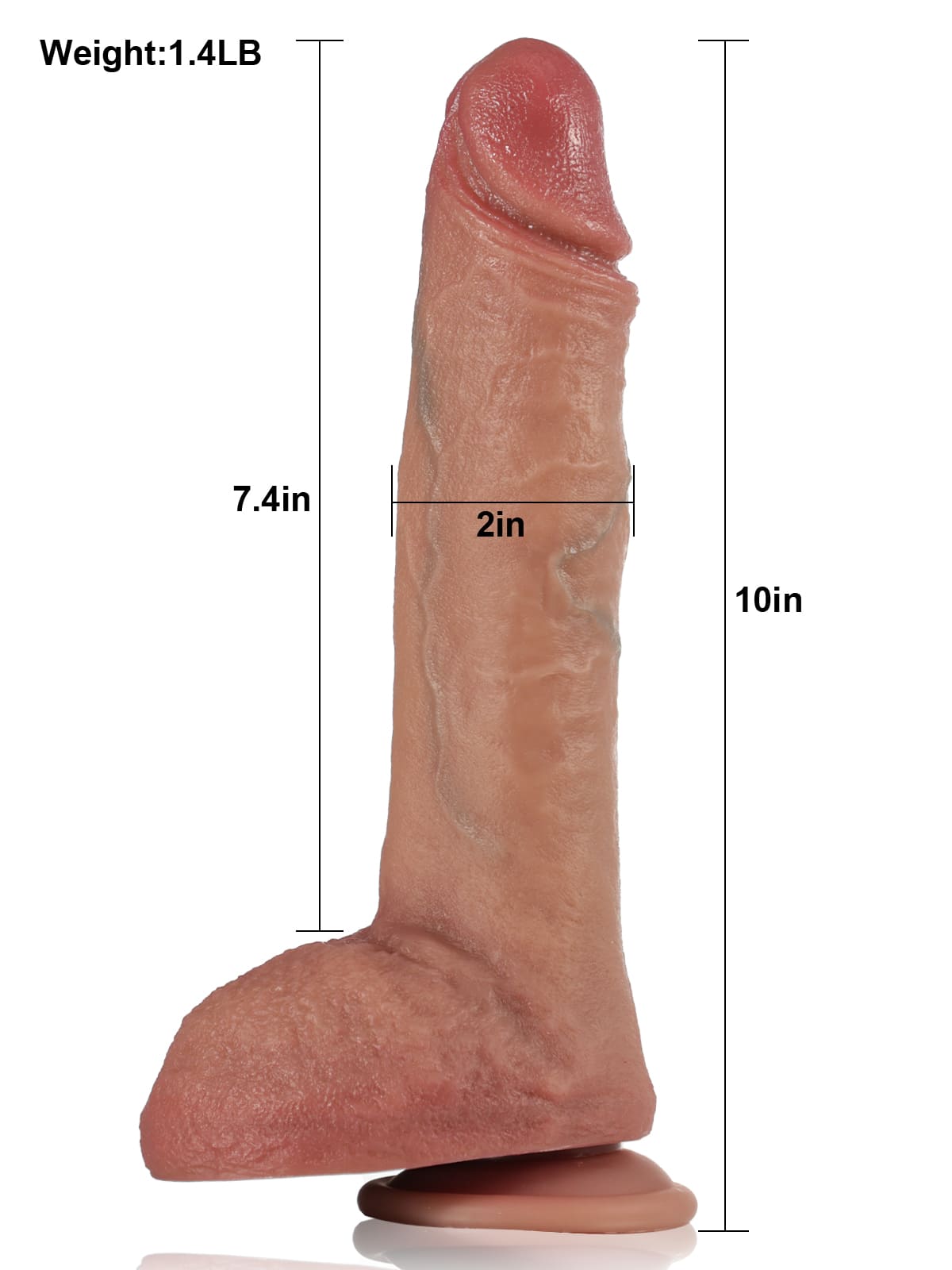 Matthew 10" x 2" Fast Thrusting Pulsating Vibrating Heating Dildo