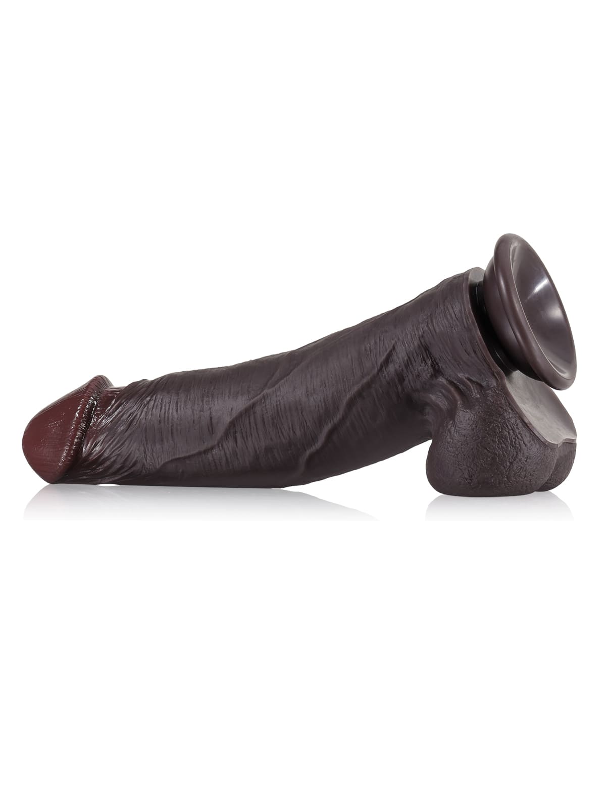 Joshua 9" x 2" Black Soft Skin Thick Sliding Skin Dildo With Moving Balls