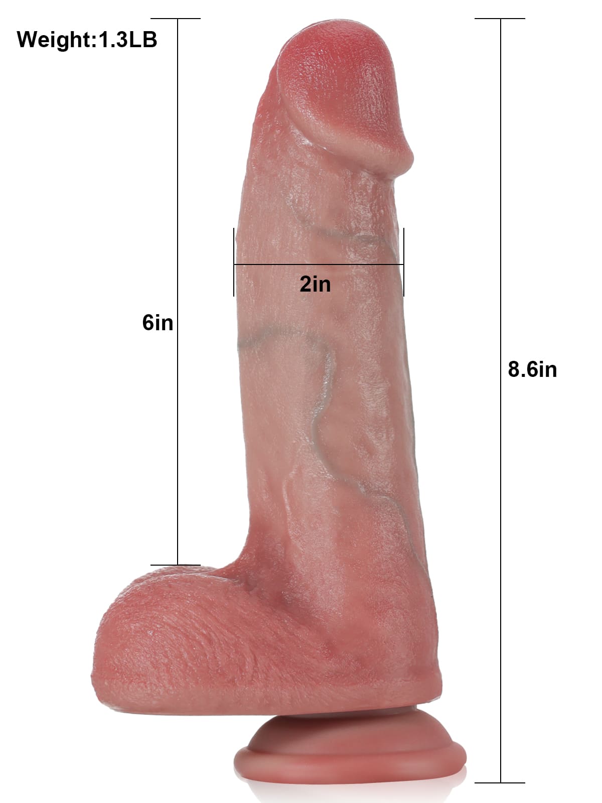 Karl 8.6" x 2" 7 Modes Thrusting & 3 Modes Thick Realisitc Dildo