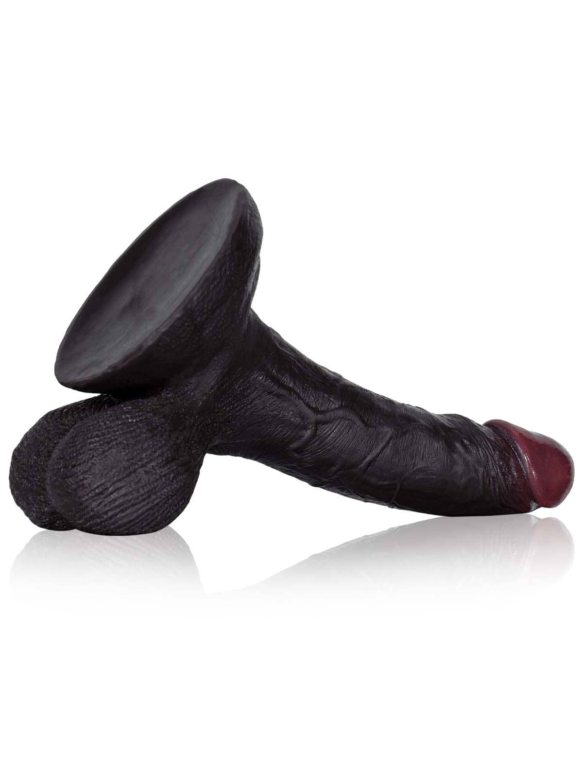 Kellz 7.6" x 1.7" Black Realistic Dildo With Hanging Moving Balls