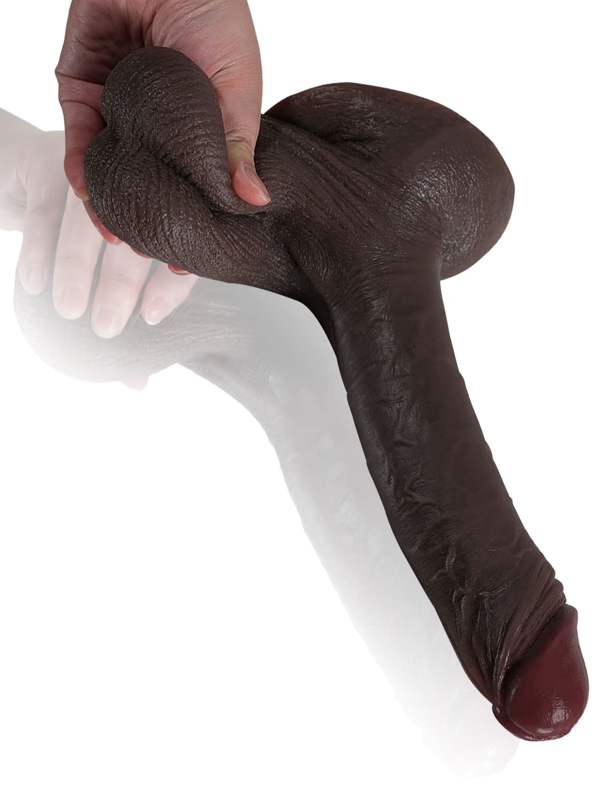 Kevin 9" x 1.9" Brown Ultra Realistic Dildo With Hanging Moving Balls