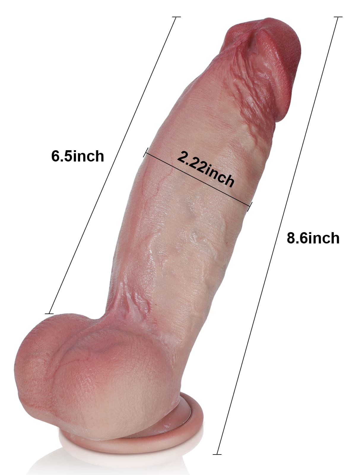 Kimi 8.6" x 2.2" Realistic Soft Flesh Like Thick Short Fat Dildo