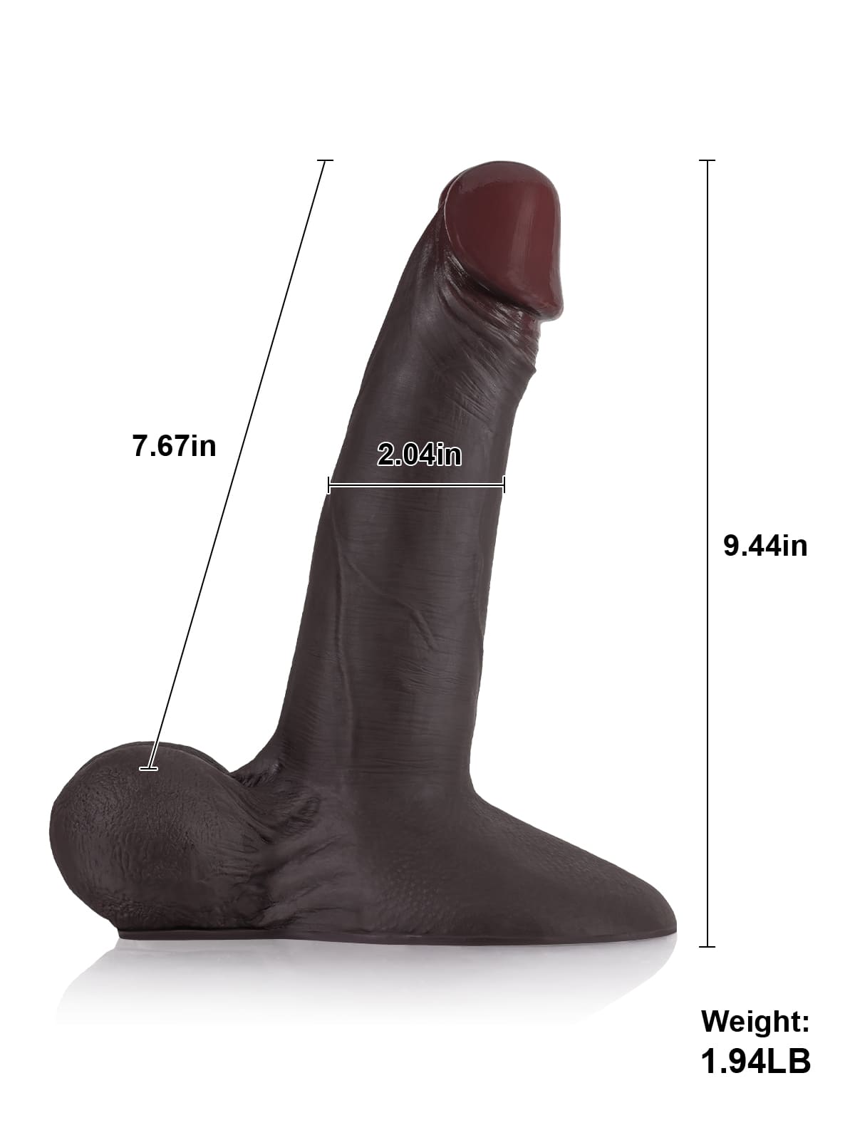 Patriot 9.4" x 2" Sliding Skin Vac-U-Lock Dildo With Moving Balls & Suction Cup