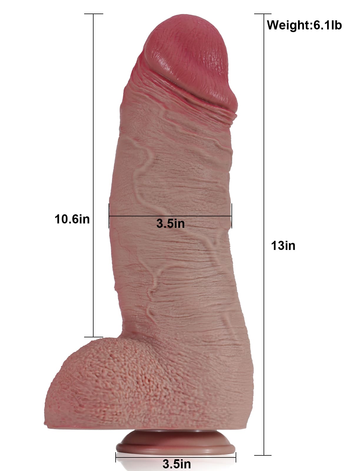 Lee 13" X 3.5" Soft Giant Realistic Dildo For Gay Anal Sex