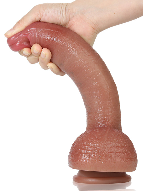 Luke 10.2" x 1.9" G Spot Lifelike Curved Liquid Silicone Dildo
