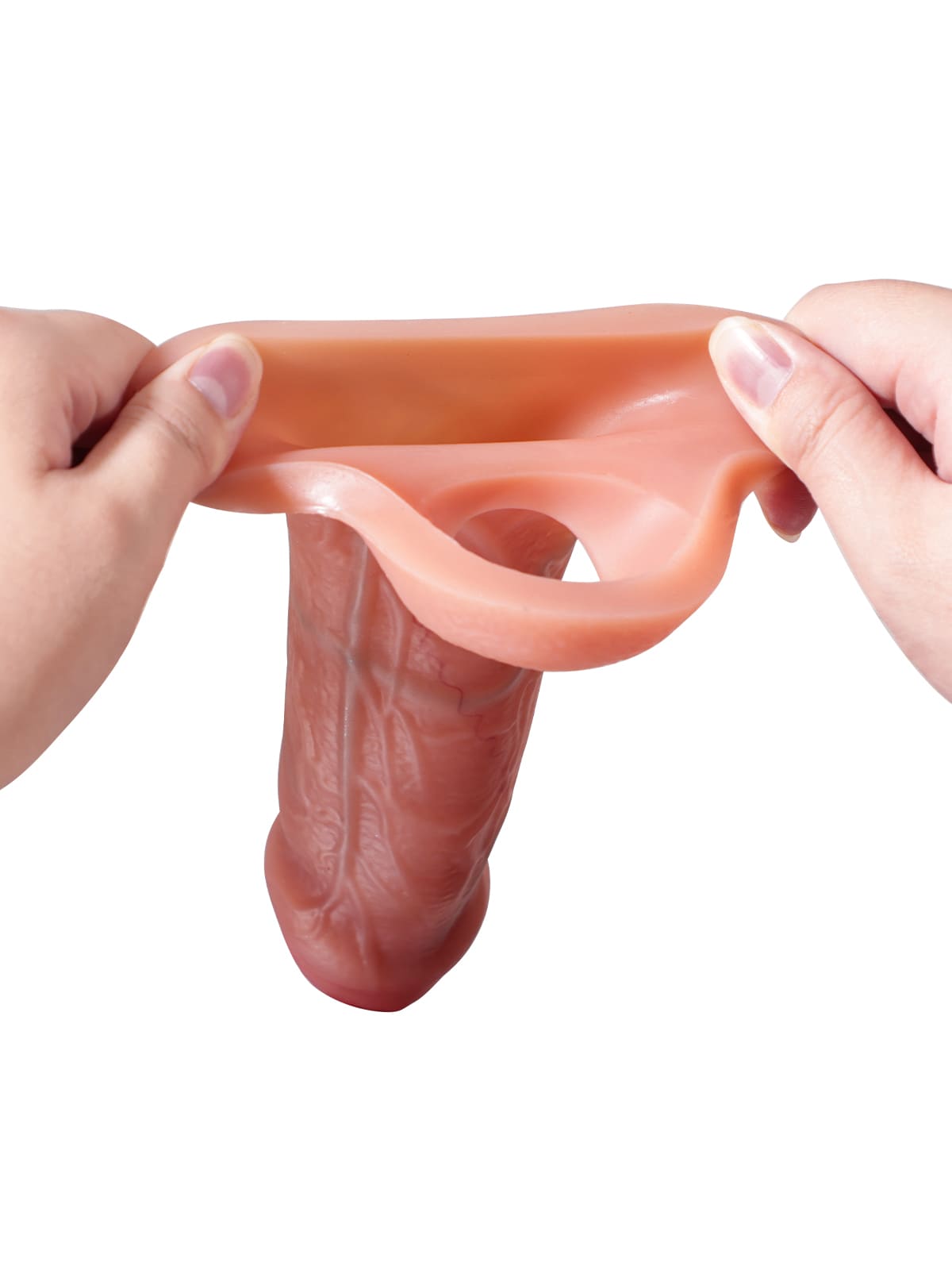 6.6" x 1.8" Flesh/Multicoloor /Black Color Fat Cock Sleeve