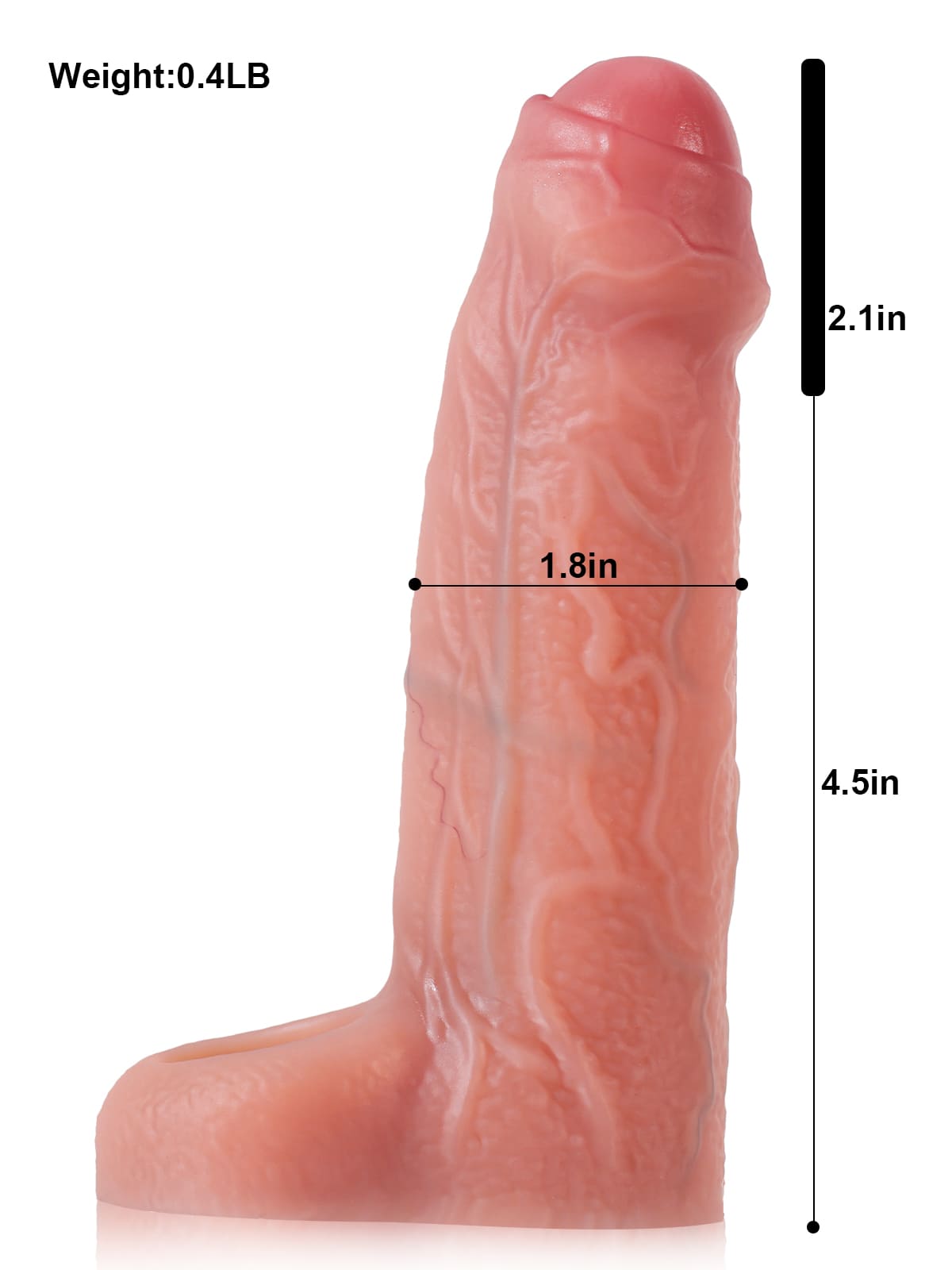 6.6" x 1.8" Flesh/Multicoloor /Black Color Fat Cock Sleeve