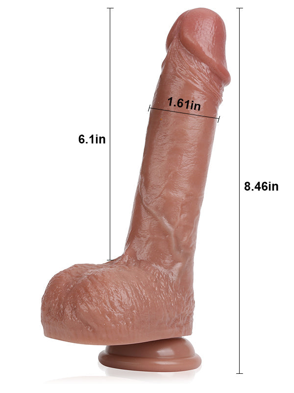 Harry 8.5" x 1.6" Sliding Skin Soft Dildo With Glass Moving Balls