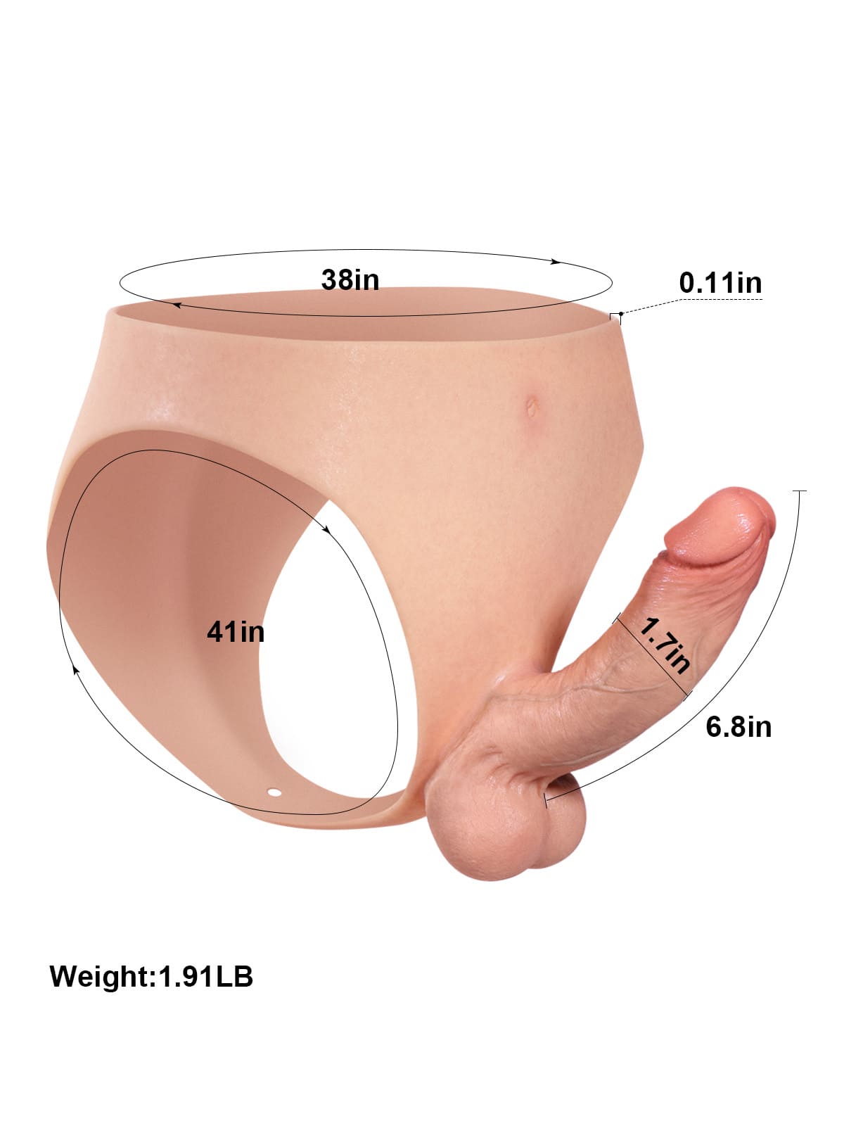 Oscar 6.8" x 1.7" Realistic Life Like Soft Cyber Skin Strap On Dildo