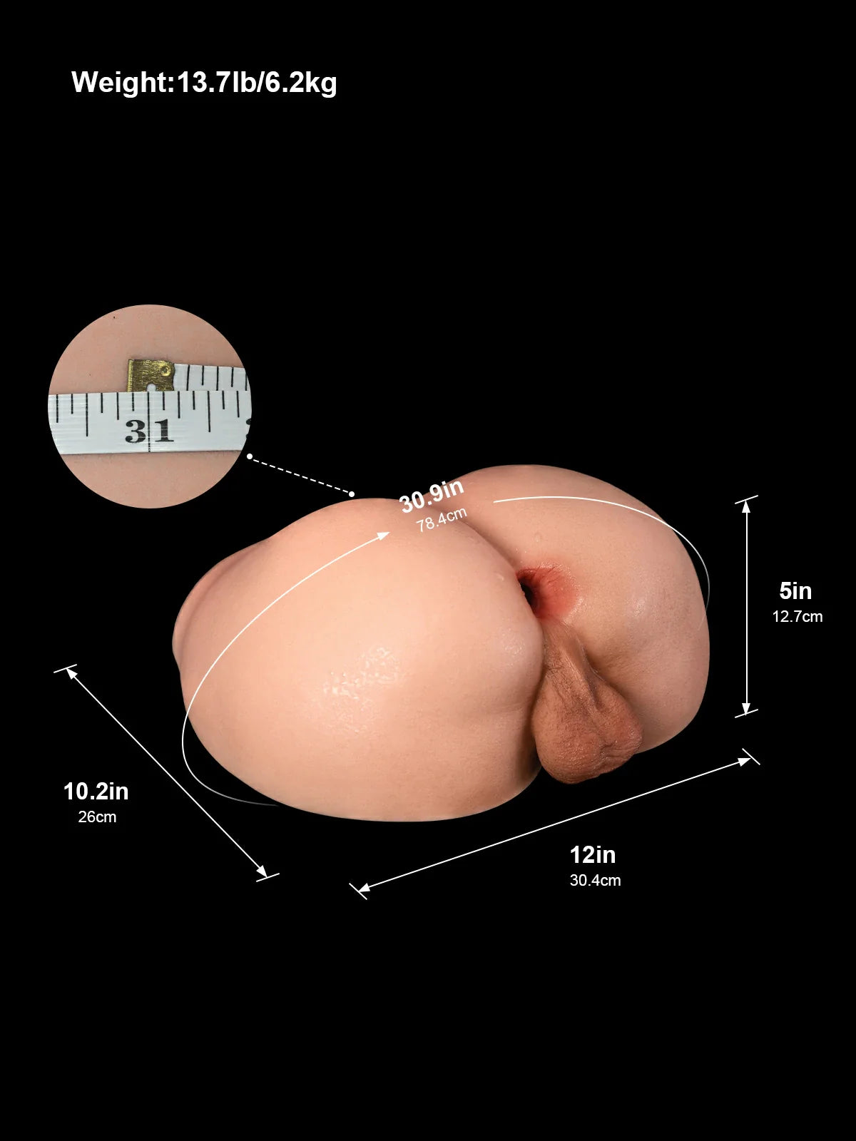 Mist | Gay Half Butt Pocket Pussy – Realistic Male Anal Masturbator with Sliding Balls