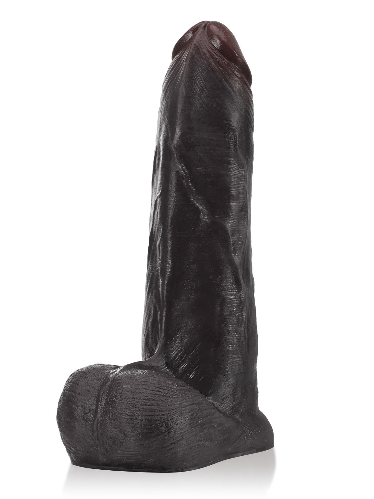 Phantom 9" x 2" Black Thick Sliding Skin Vac-U-Lock Dildo With Moving Balls & Suction Cup