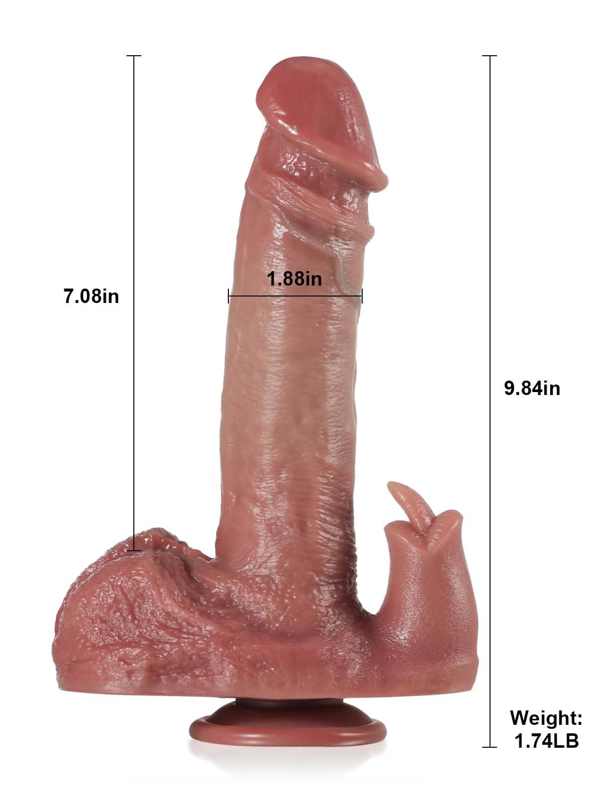 Ramon 10" x 1.8" Rabbit G Spot 10 Modes Vibrating & Thrusting Dildo