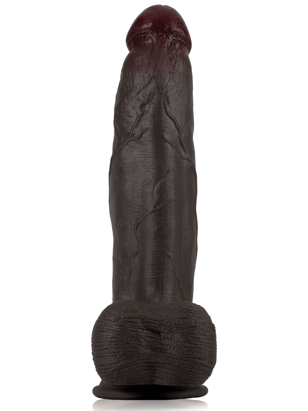 Henry 12" X 2.8" Dual Density Silicone Huge & Thick Realistic Black Dildo