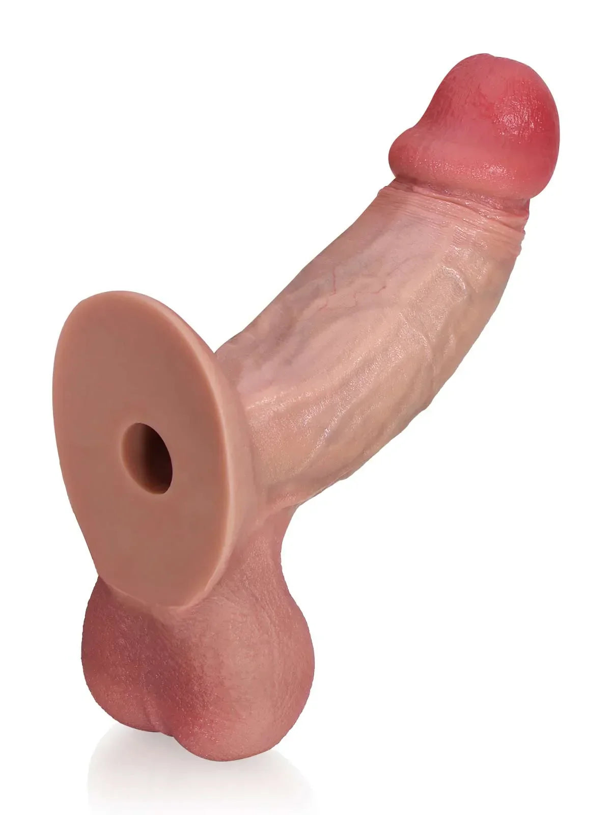 Bottom angle view of the Greg dildo with the Vac-U-Lock base hole