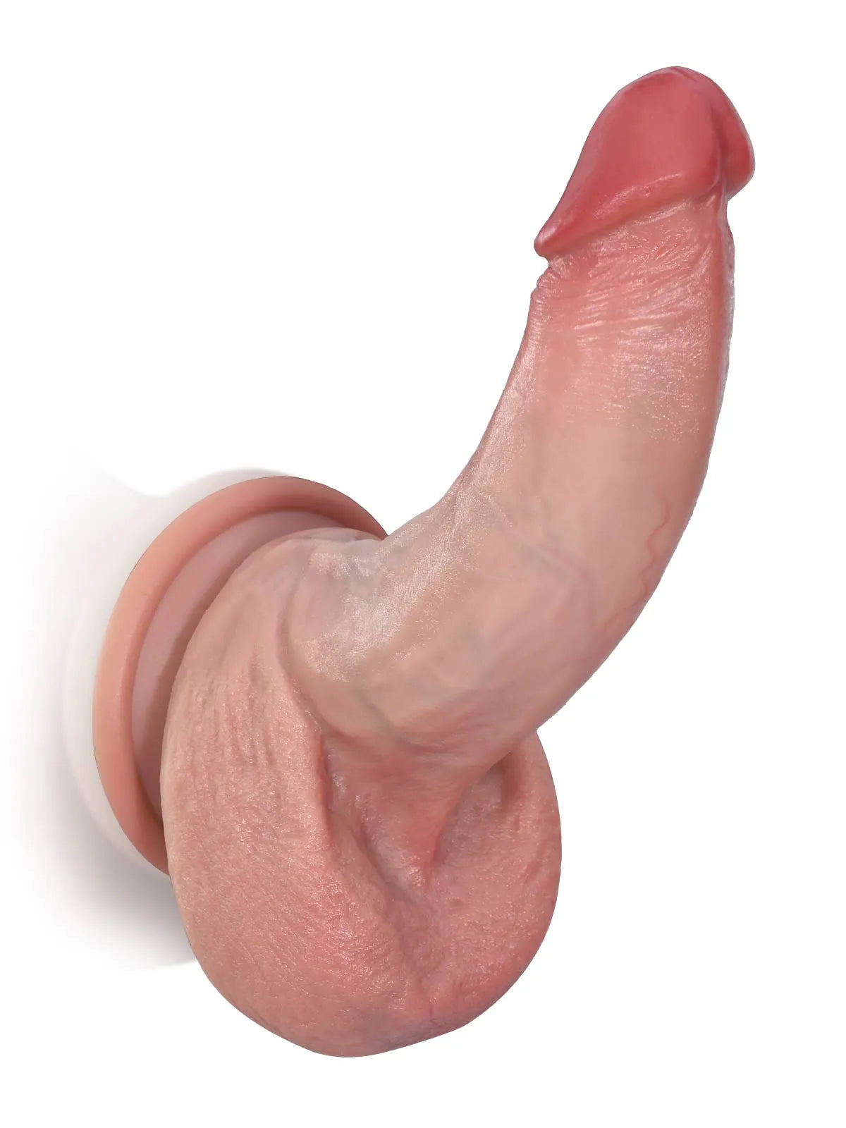 7.7" x 1.6" Curved Beginner Realistic Dildo with Soft Balls
