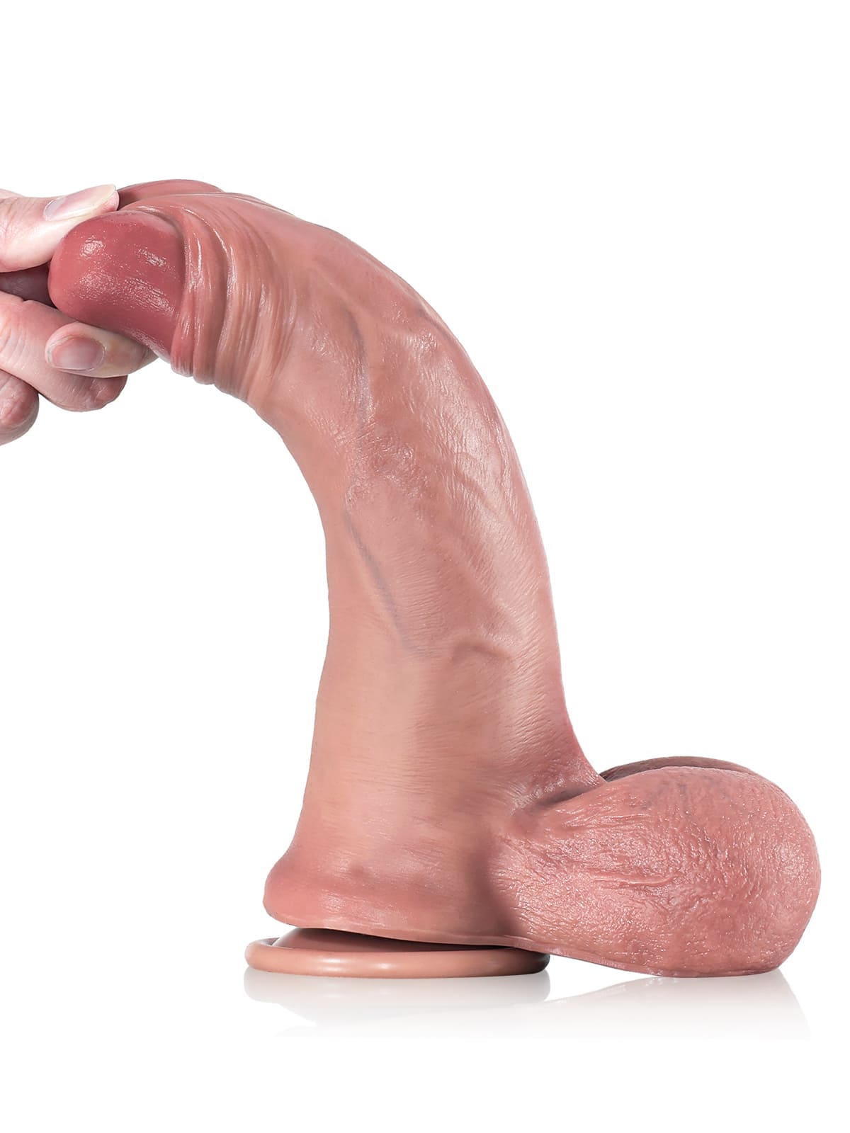 9" x 1.8" Real Dick Sliding Skin Dildo With Moving Balls