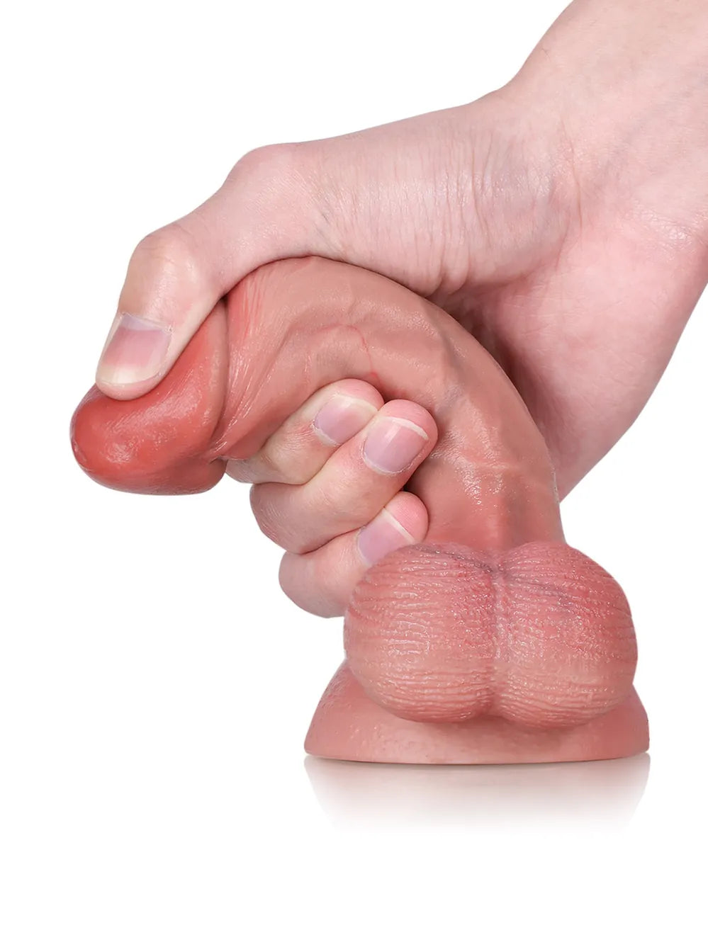 Smith | 6" x 1.3" - Softest Black Like Small Penis Dildo With Swinging Saggy Balls