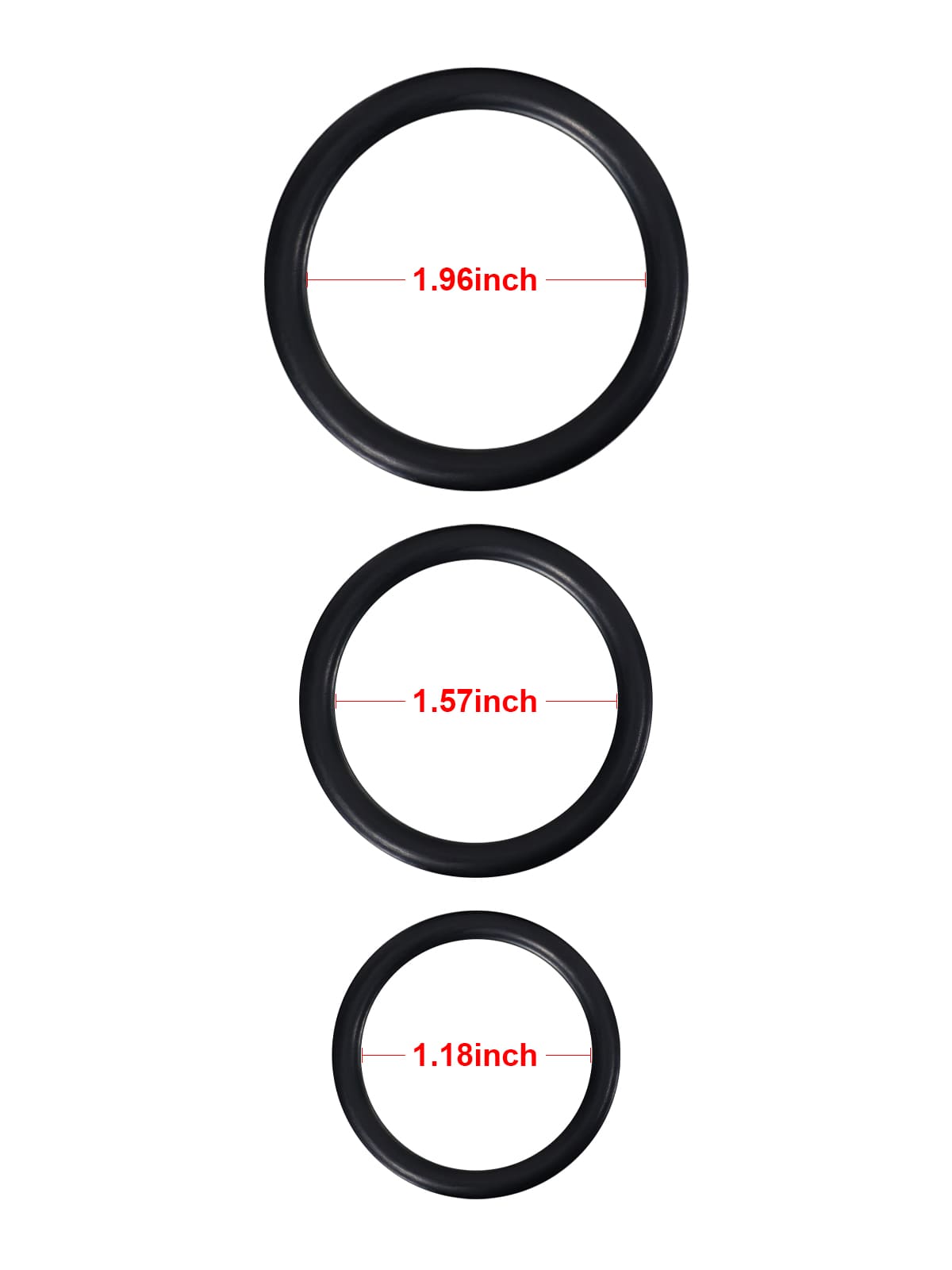 Black Strap Available In 3 Sizes Of Rings