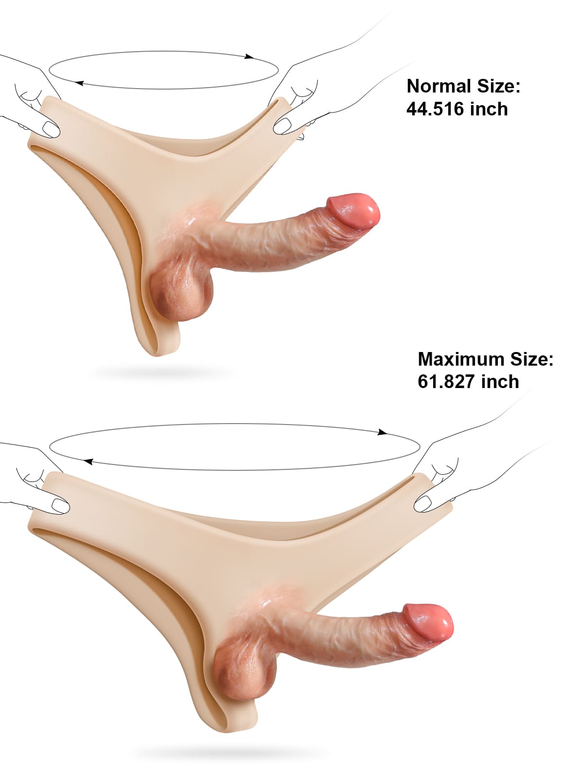 Wearable Dildo Hollow Dildo Strap on With Moving Balls For Women & Men